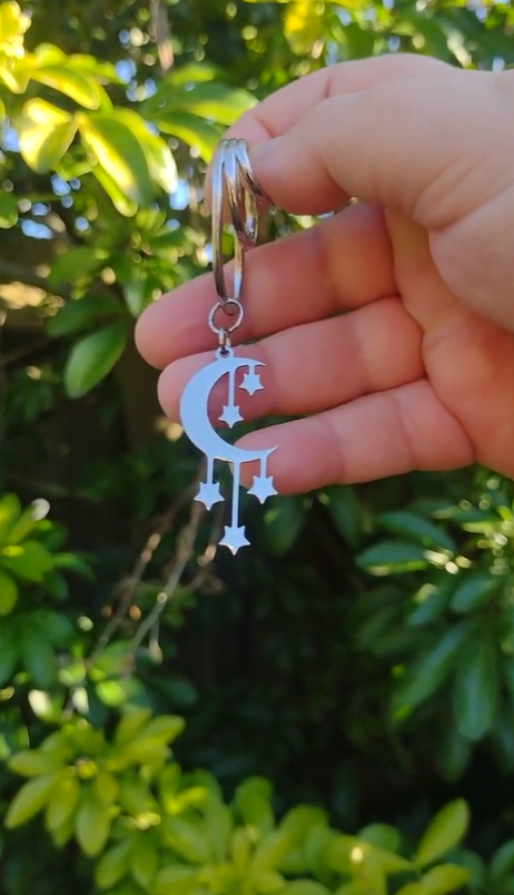 Silver Moon Ear Wrap Cuff