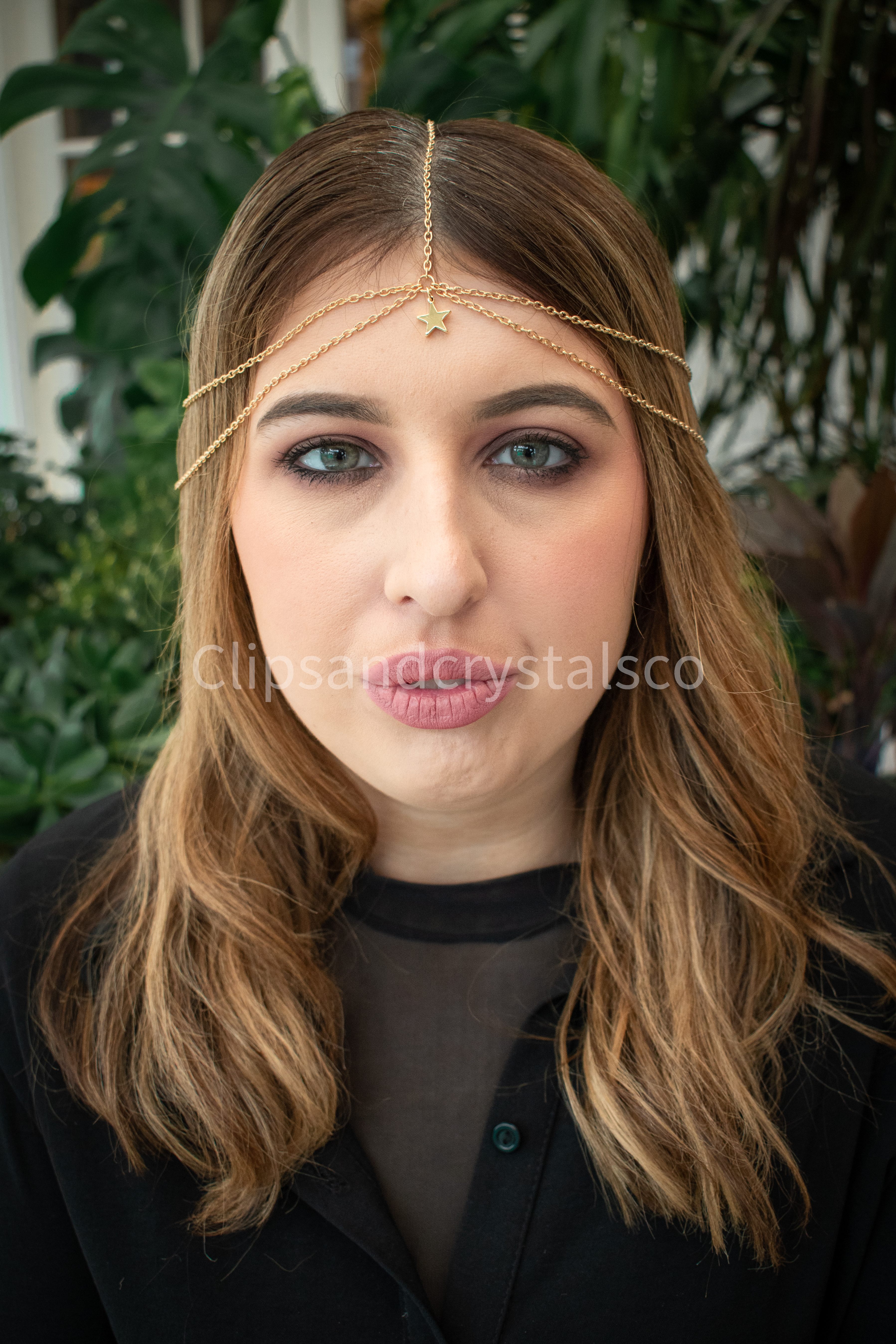 Boho Star Headpiece With Teardrop Crystal Pendant