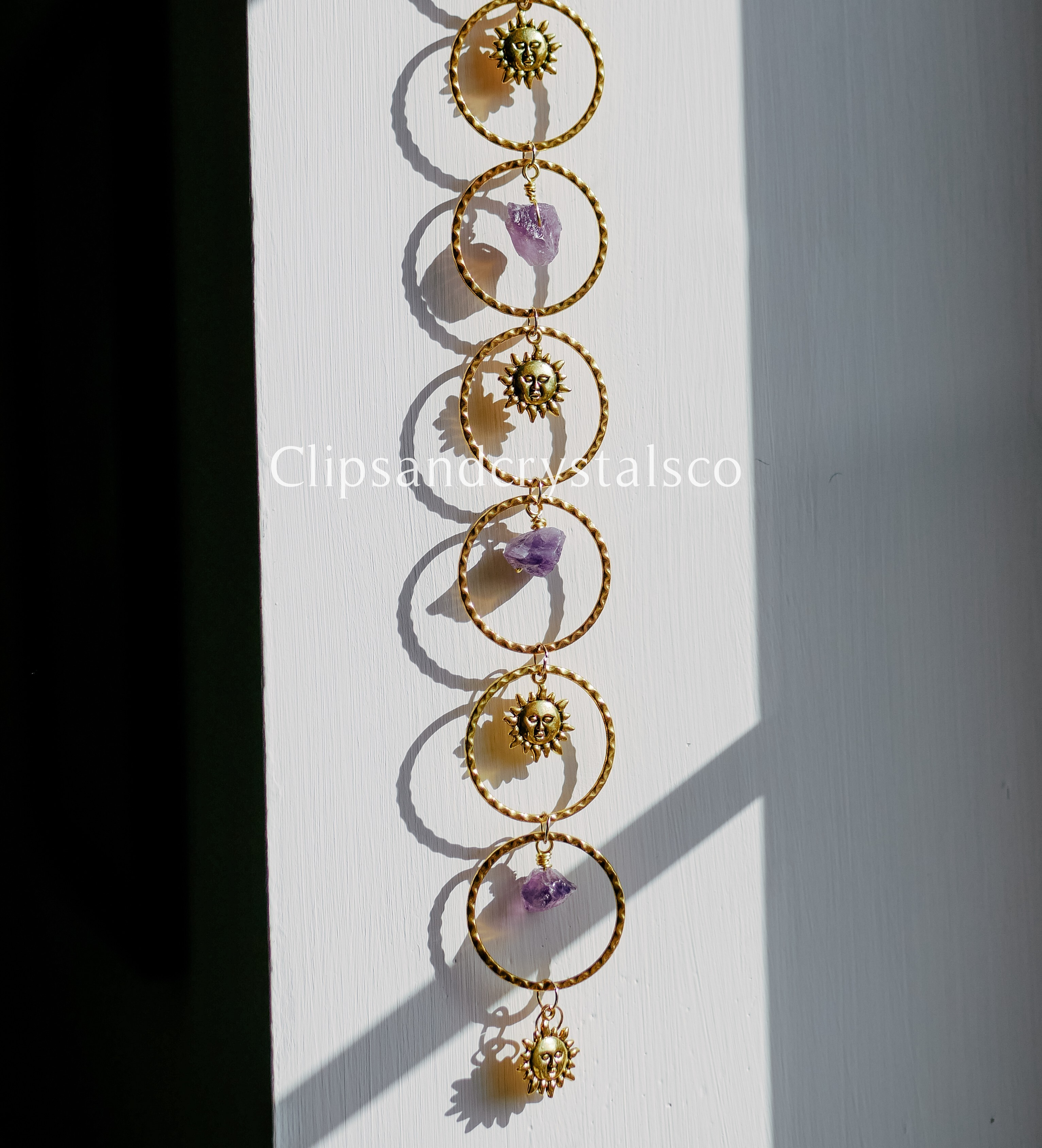 Gemstone Sun Wall Decor - Many Crystal Options