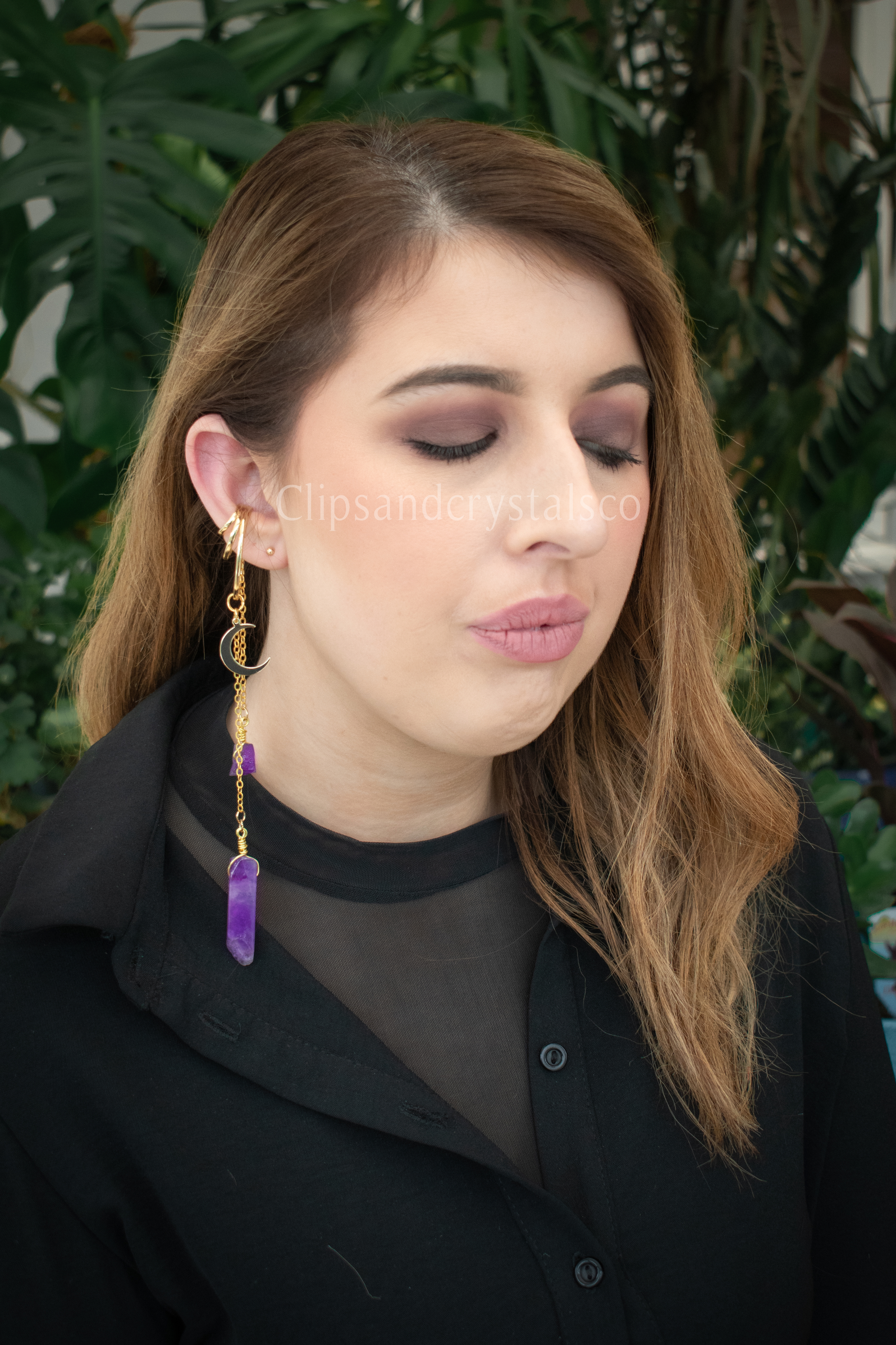 Amethyst Ear Wrap Cuff