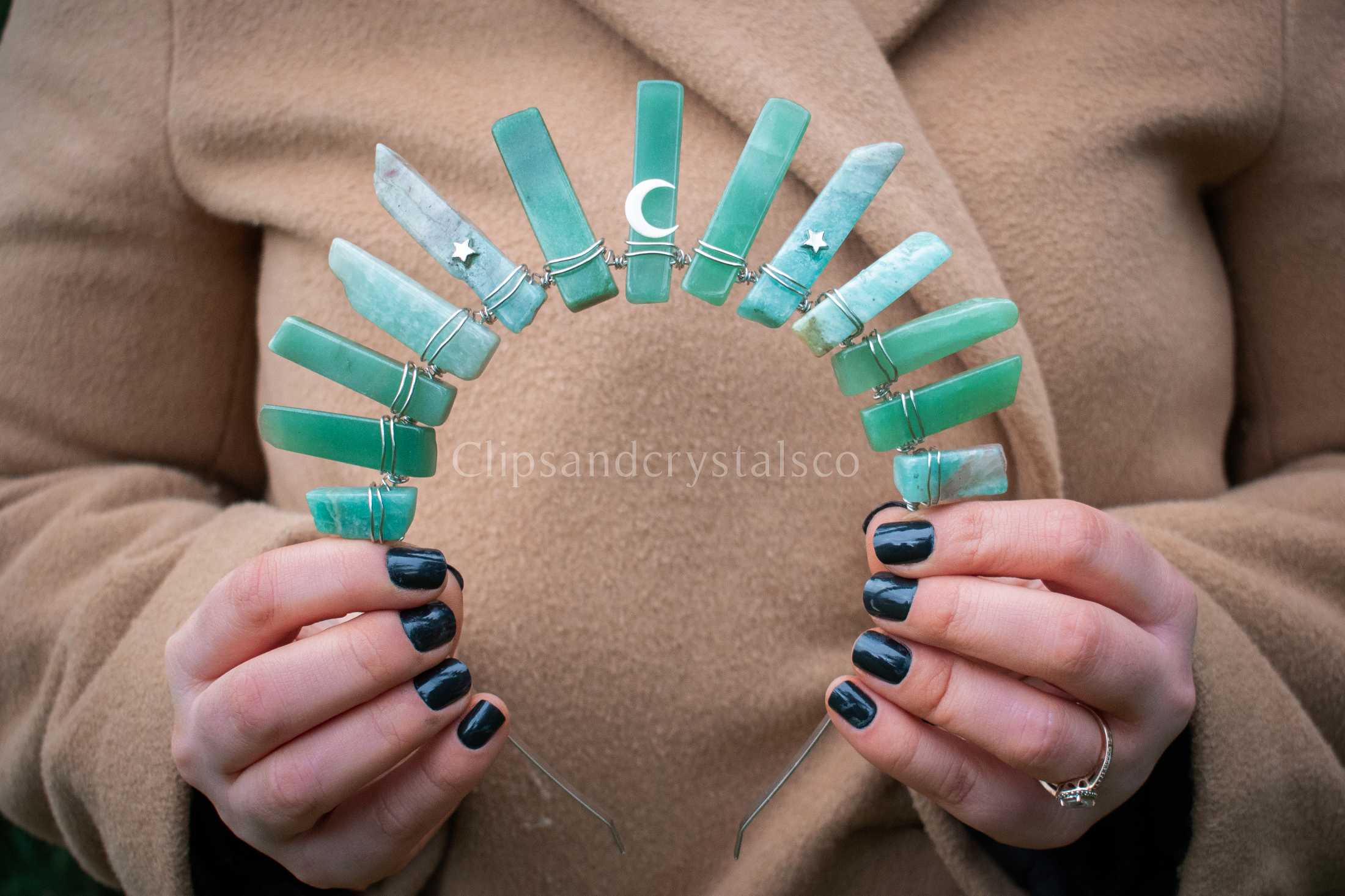 Green Crystal Night Sky Tiara