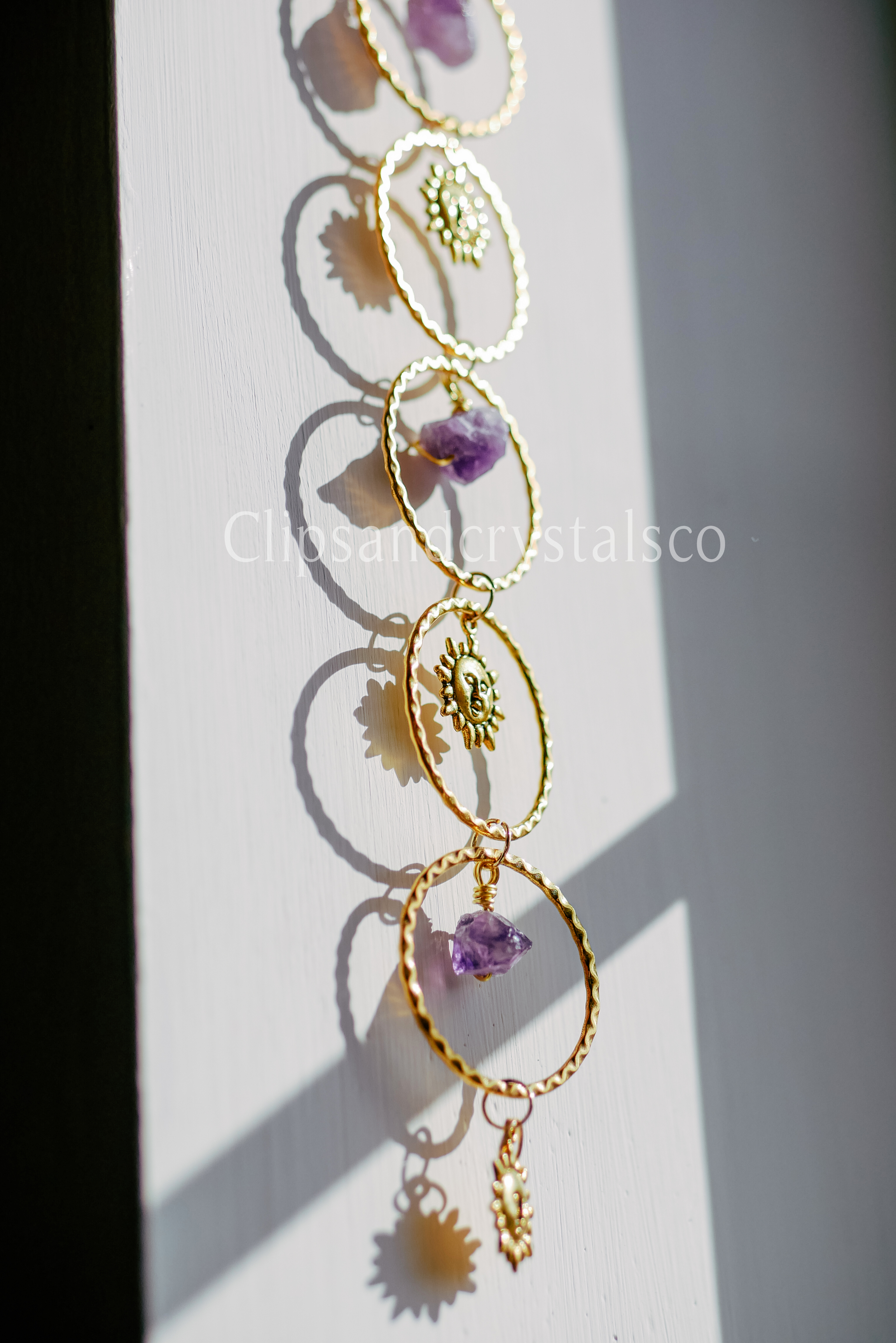 Gemstone Sun Wall Decor - Many Crystal Options