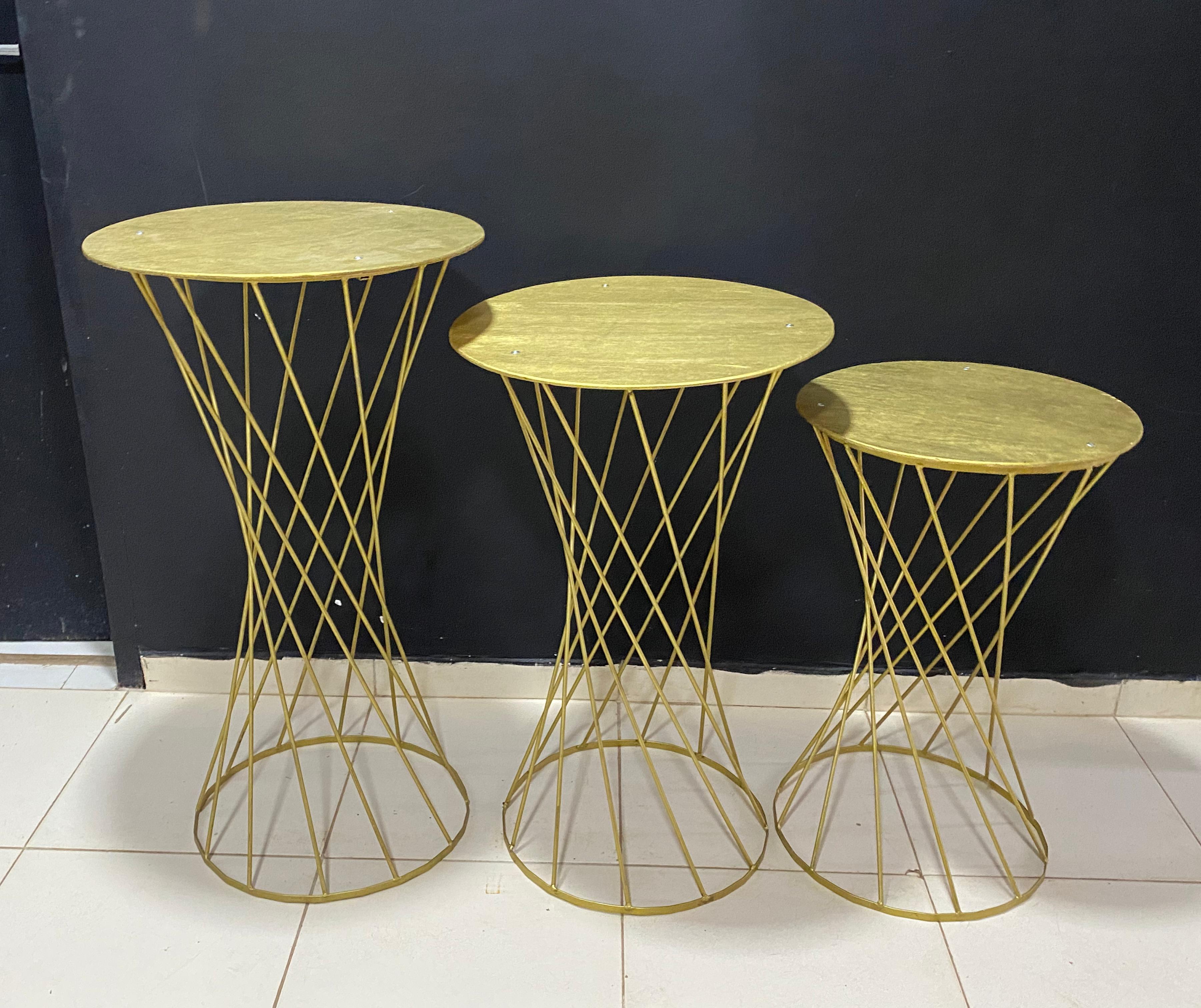 Trio de mesa reloj de arena