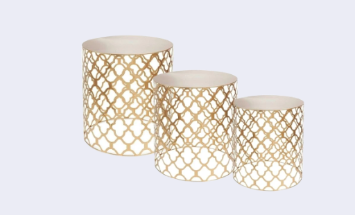 Trio de mesas expandidas mosaicos