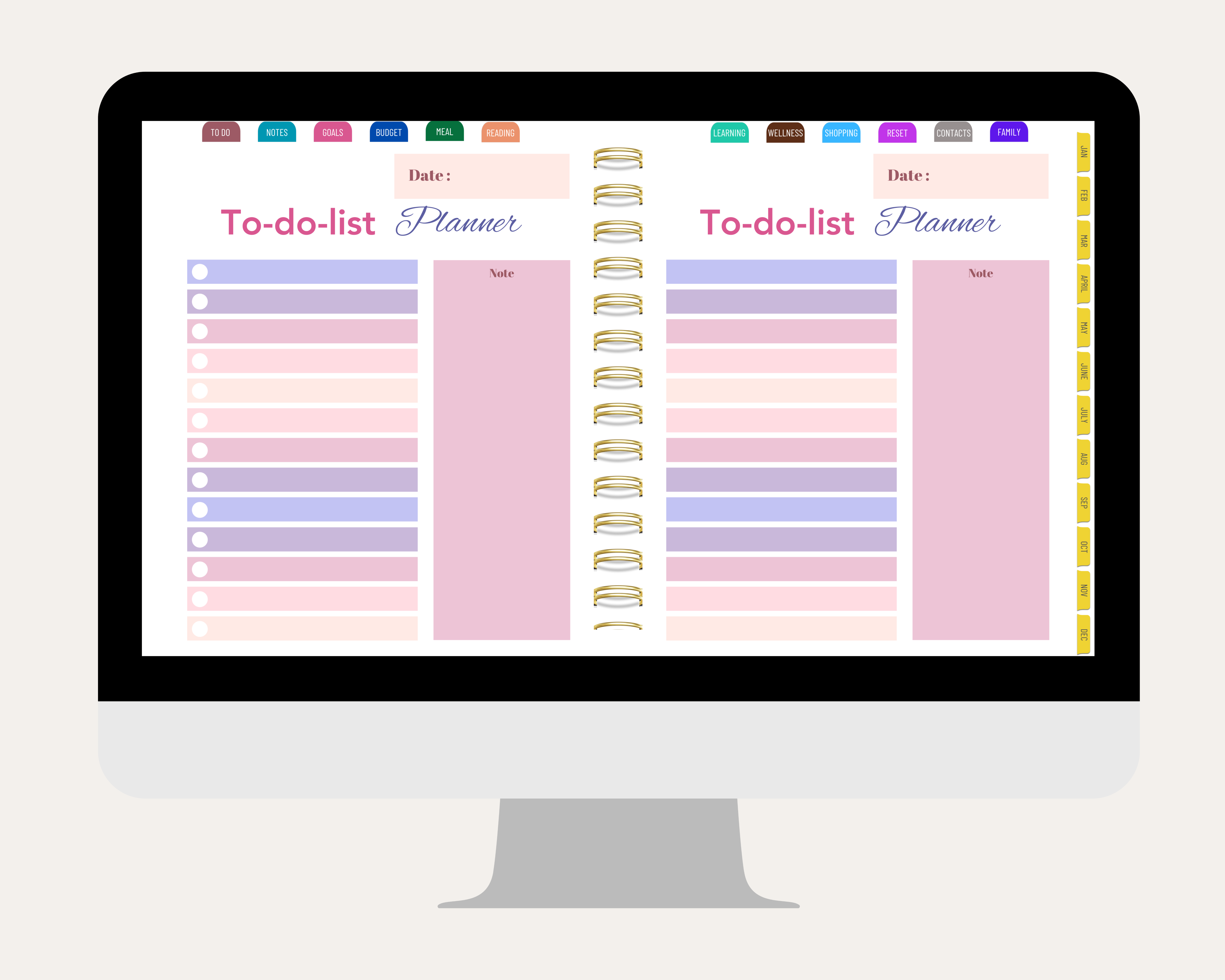 2026 Digital Life Planner, GoodNotes, CollaNote Template