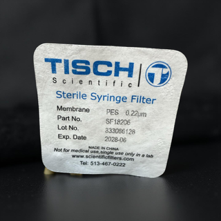 Tisch Scientific Sterile Syringe Filter 0.22 micron