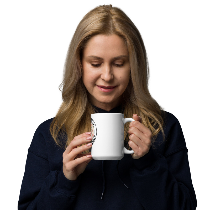 inked dirty curvy White glossy mug