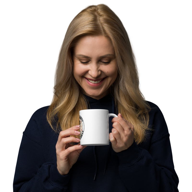 inked dirty curvy White glossy mug