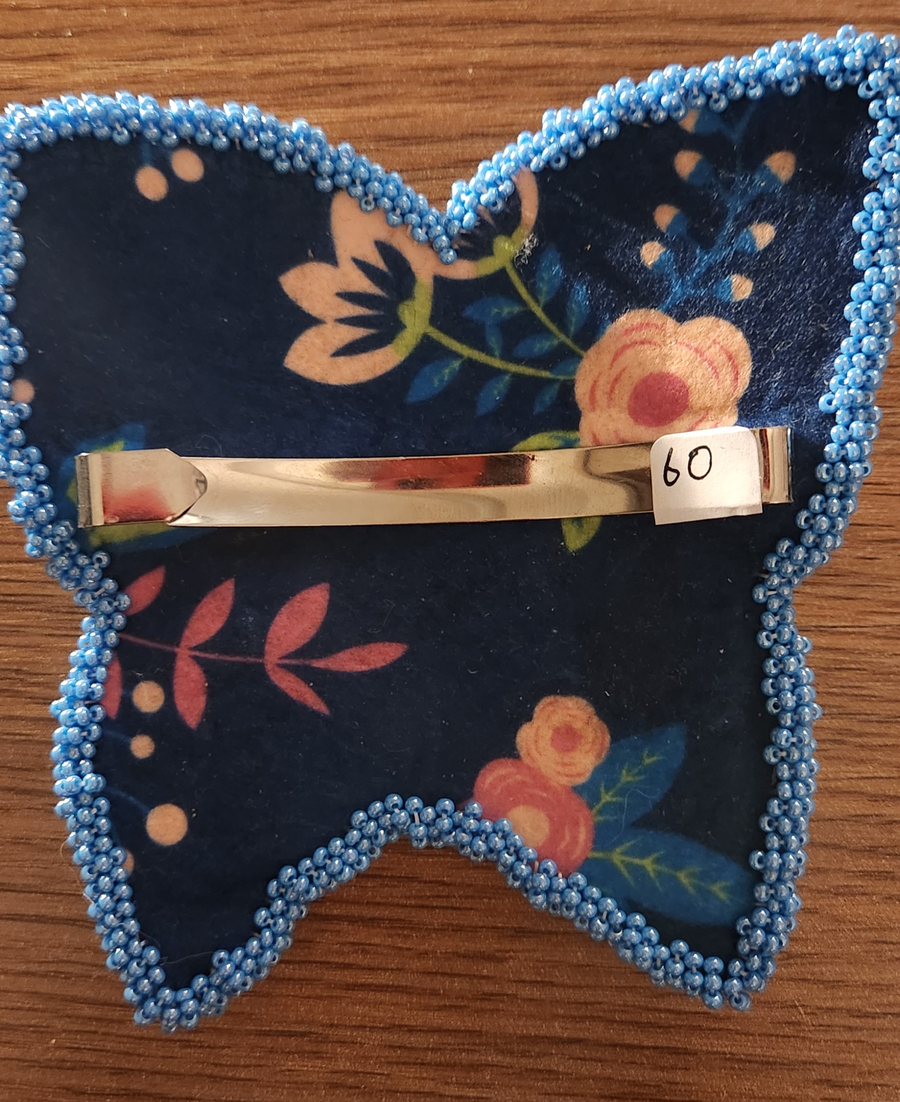 Indigenous Blue Butterfly Beaded Hair Clip