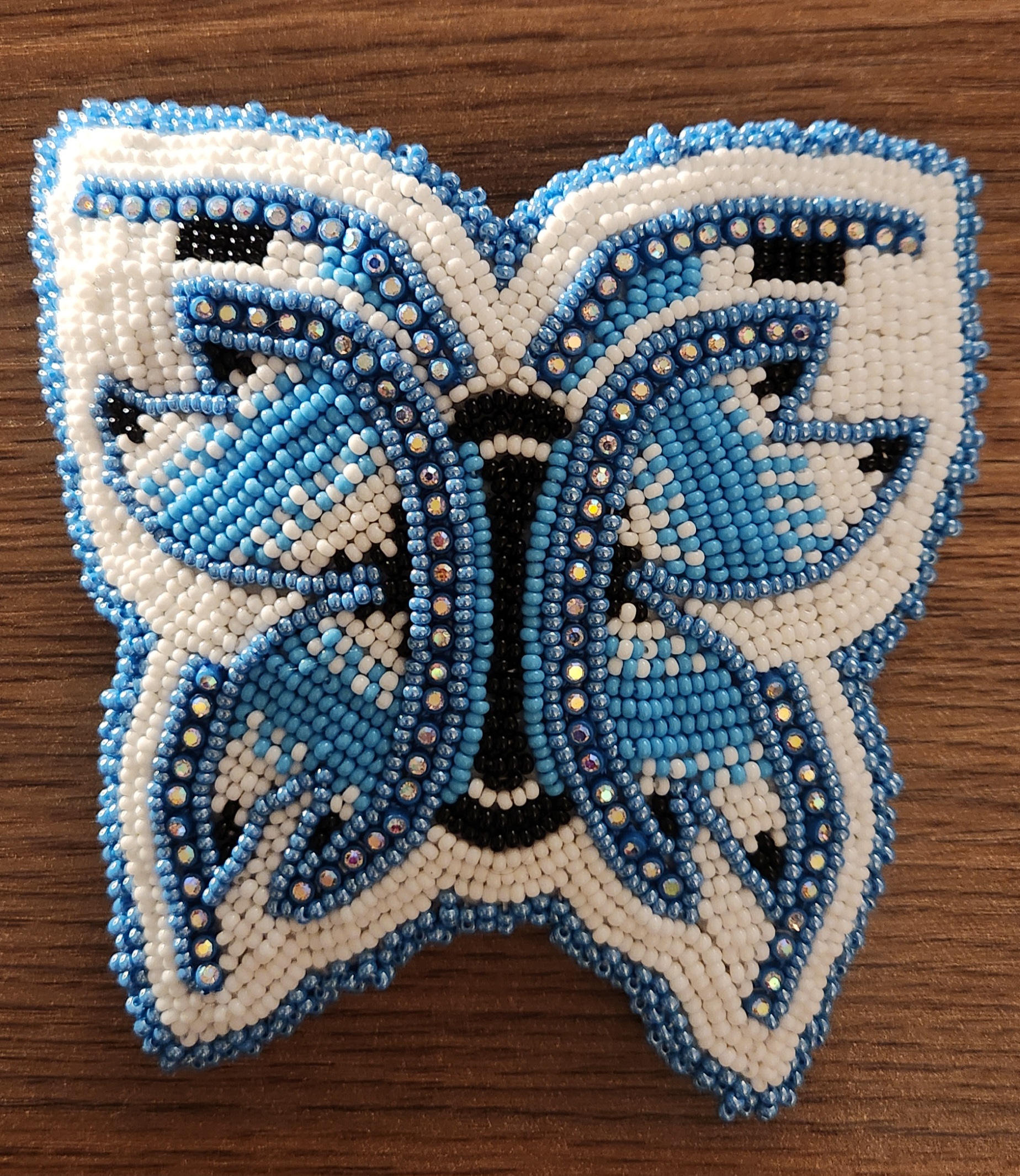 Indigenous Blue Butterfly Beaded Hair Clip