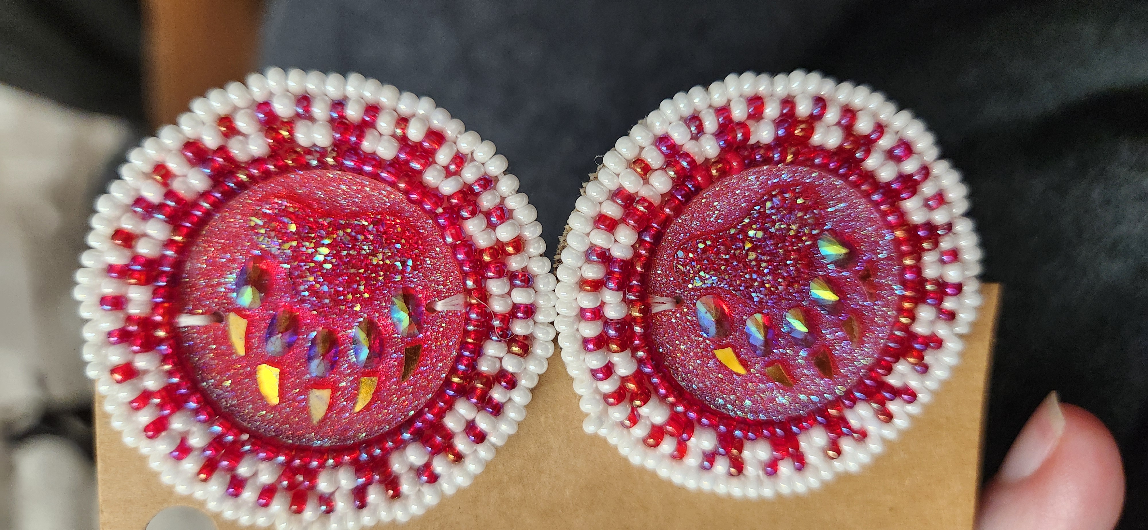Indigenous Handcrafted Pink Beaded Earrings