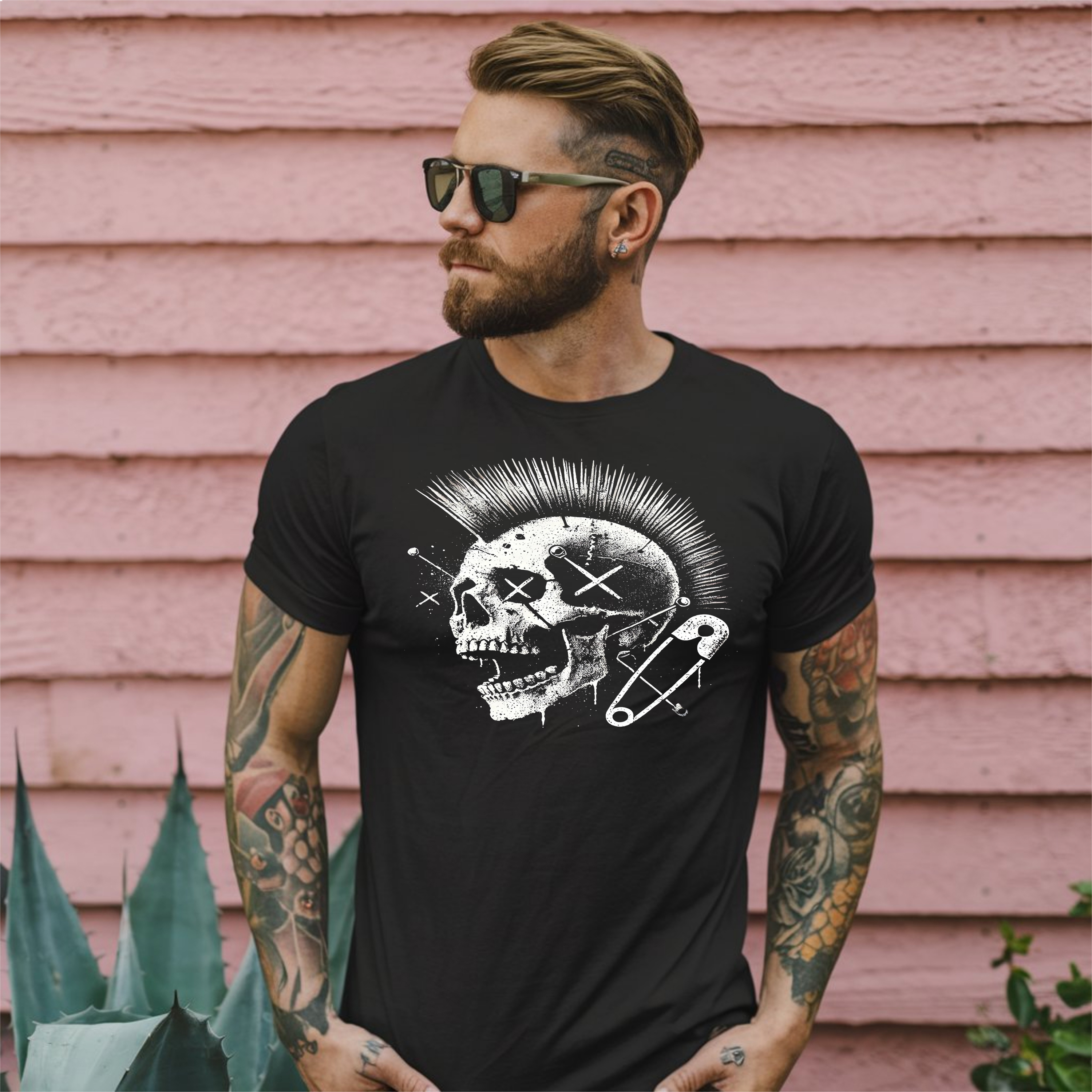 Punk Skull Graphic T-Shirt