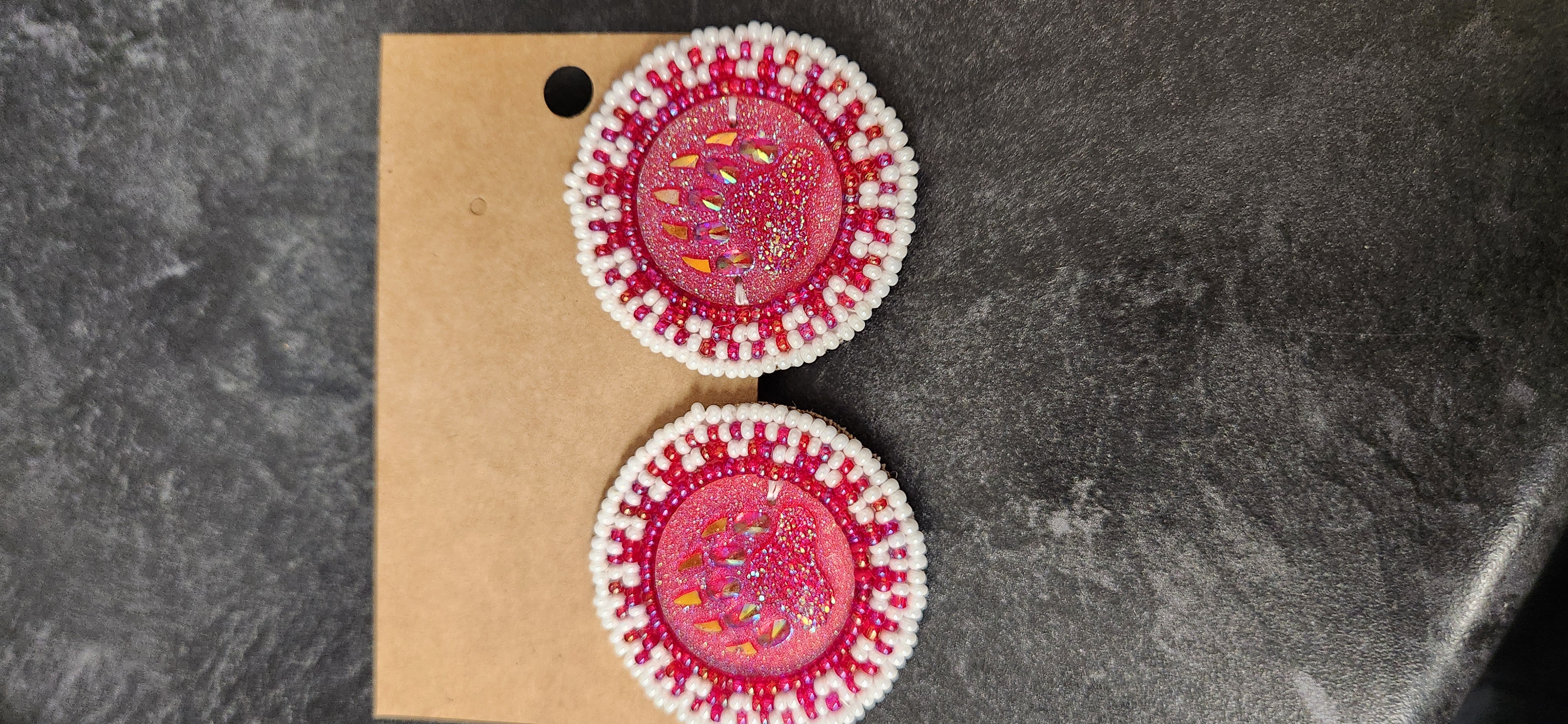 Indigenous Handcrafted Pink Beaded Earrings