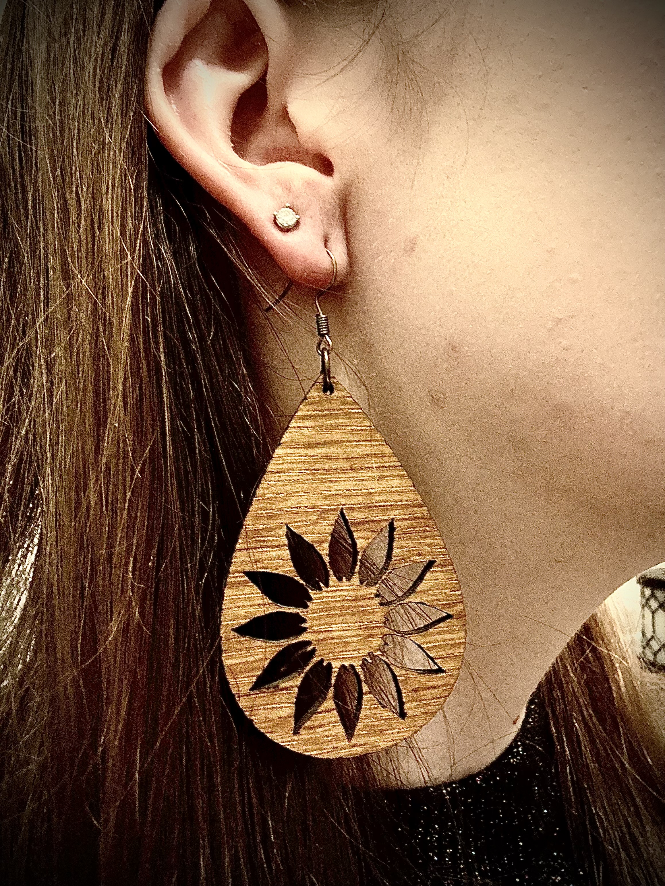 Sunflower Teardrop Earring