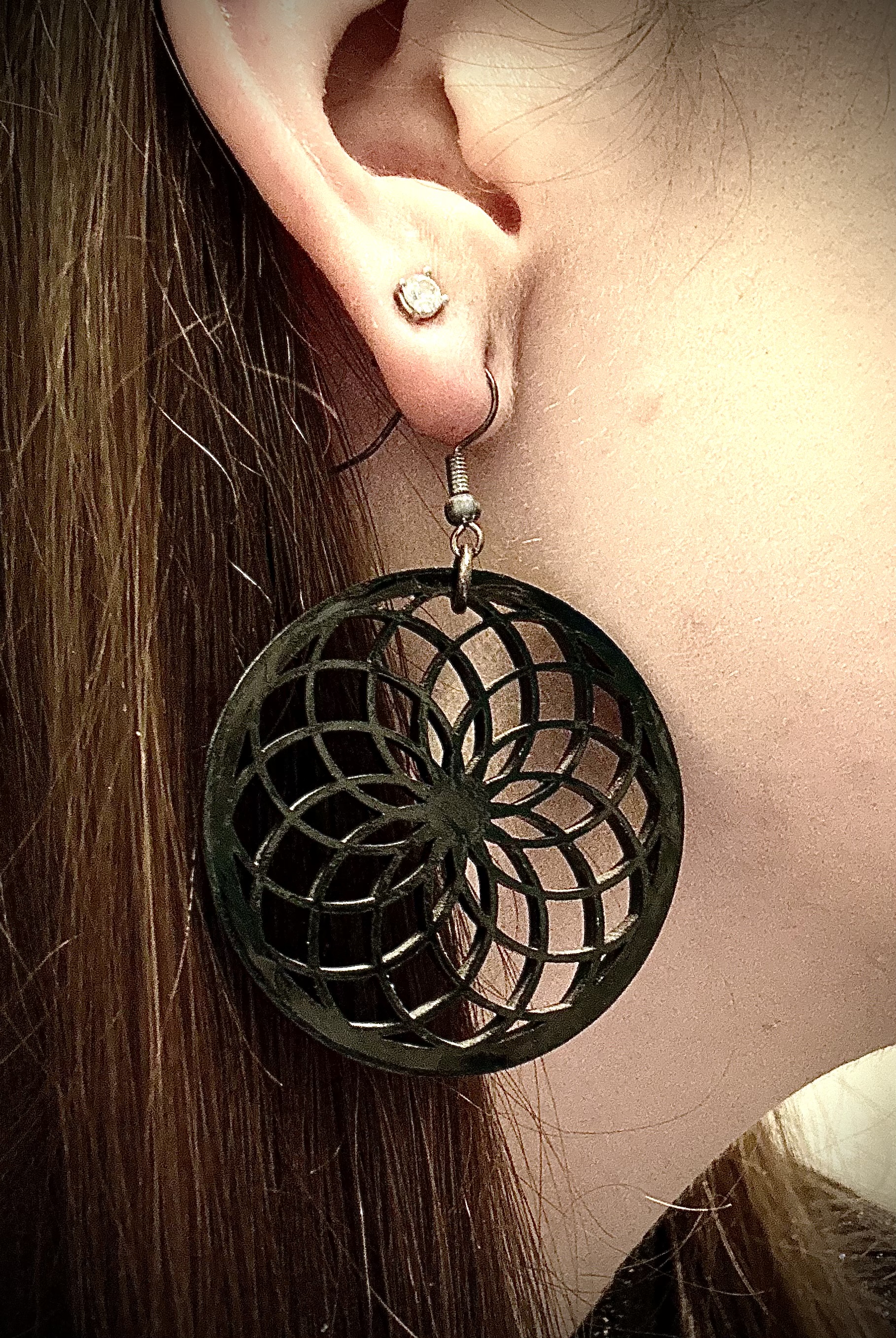 Round Geometric Earring