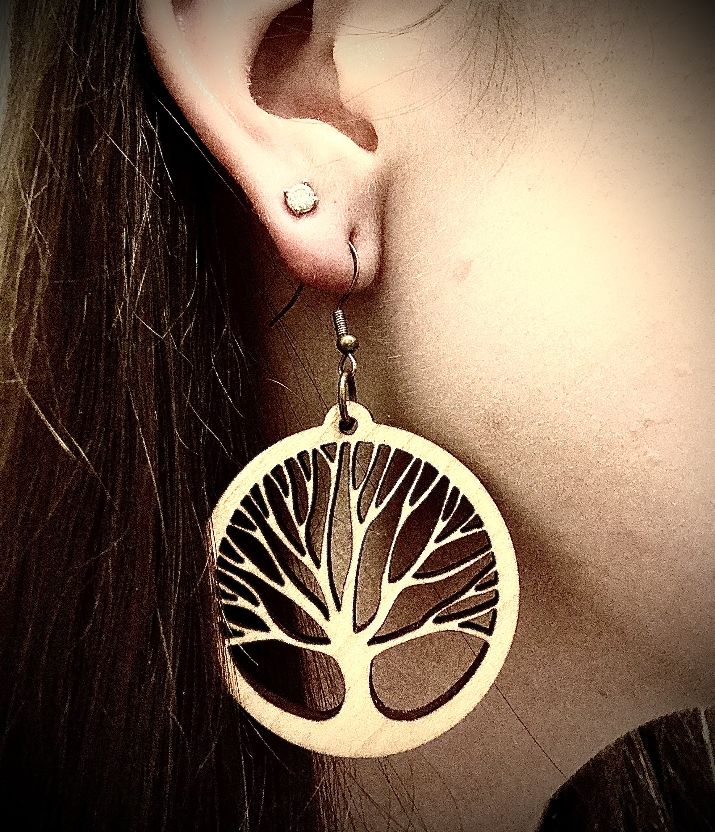 Tree of Life Wooden Earrings