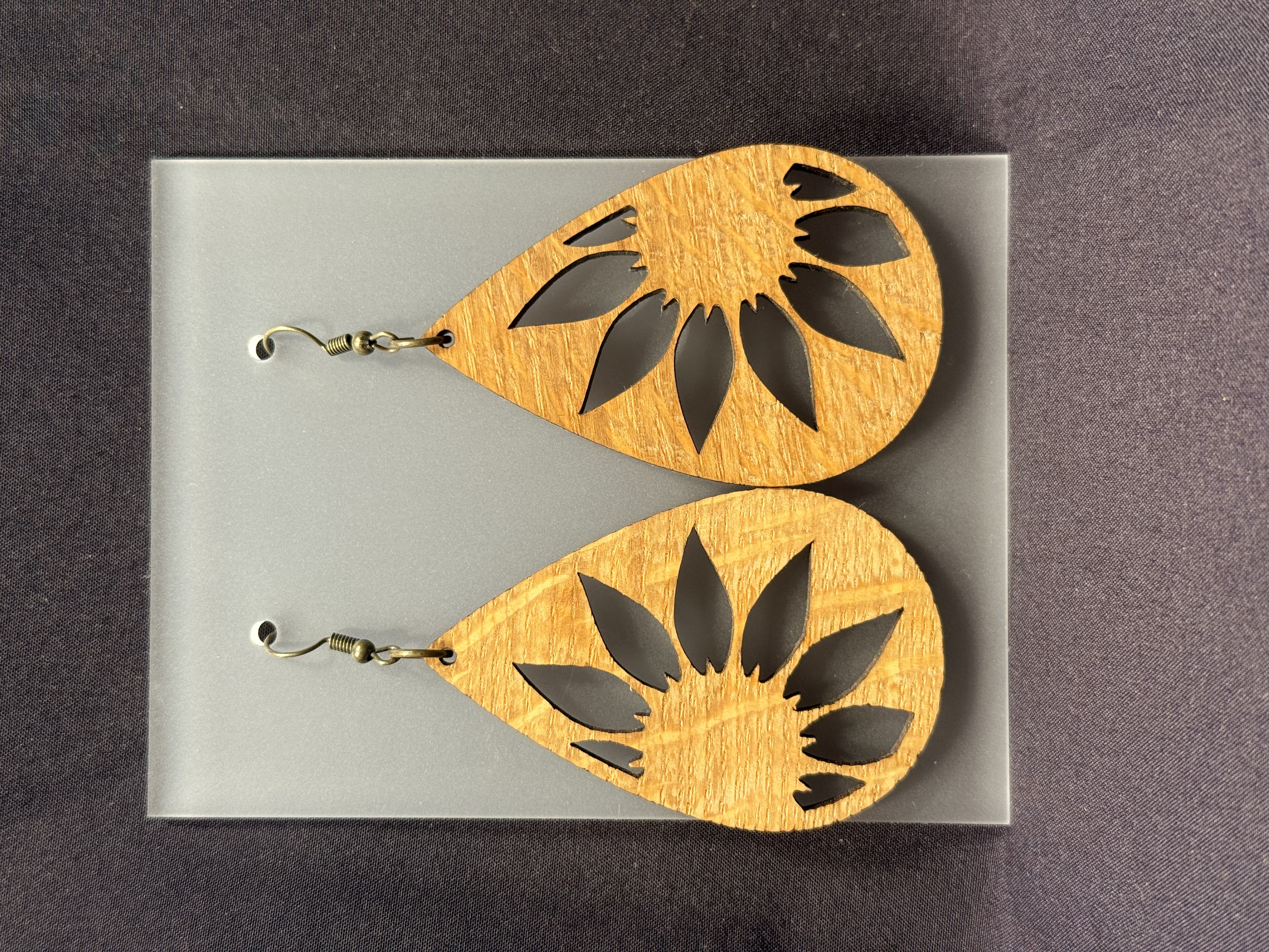 Half sunflower Teardrop Earring