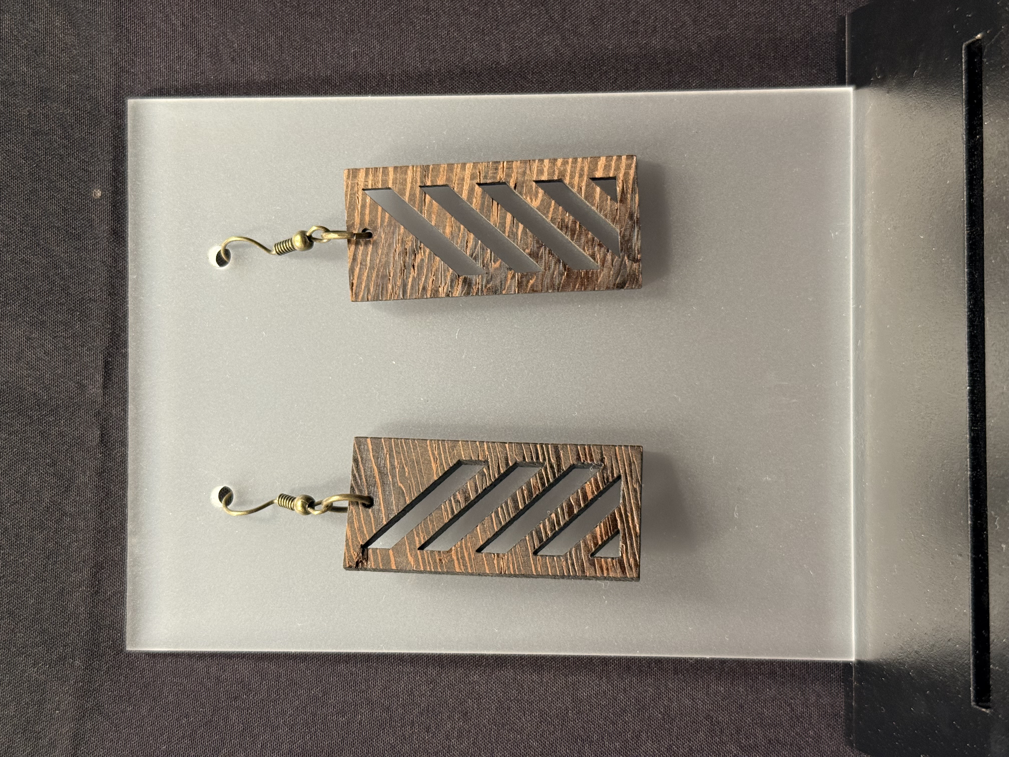 Geometric Wooden Earring