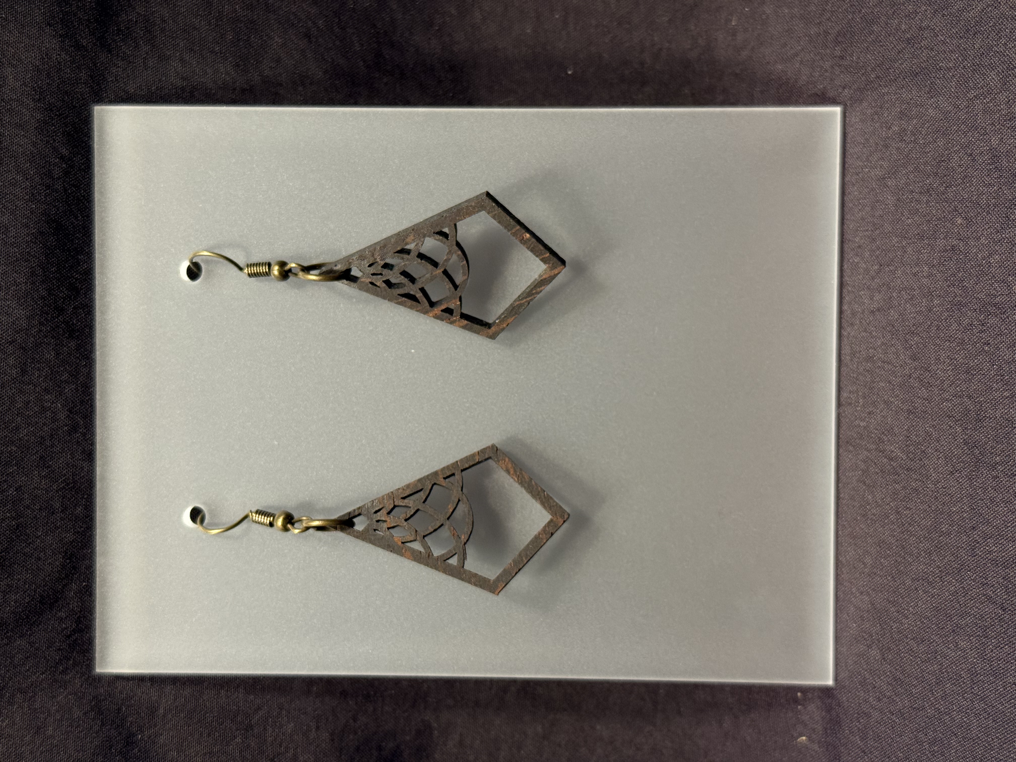 Geometric Diamond Wooden Earrings