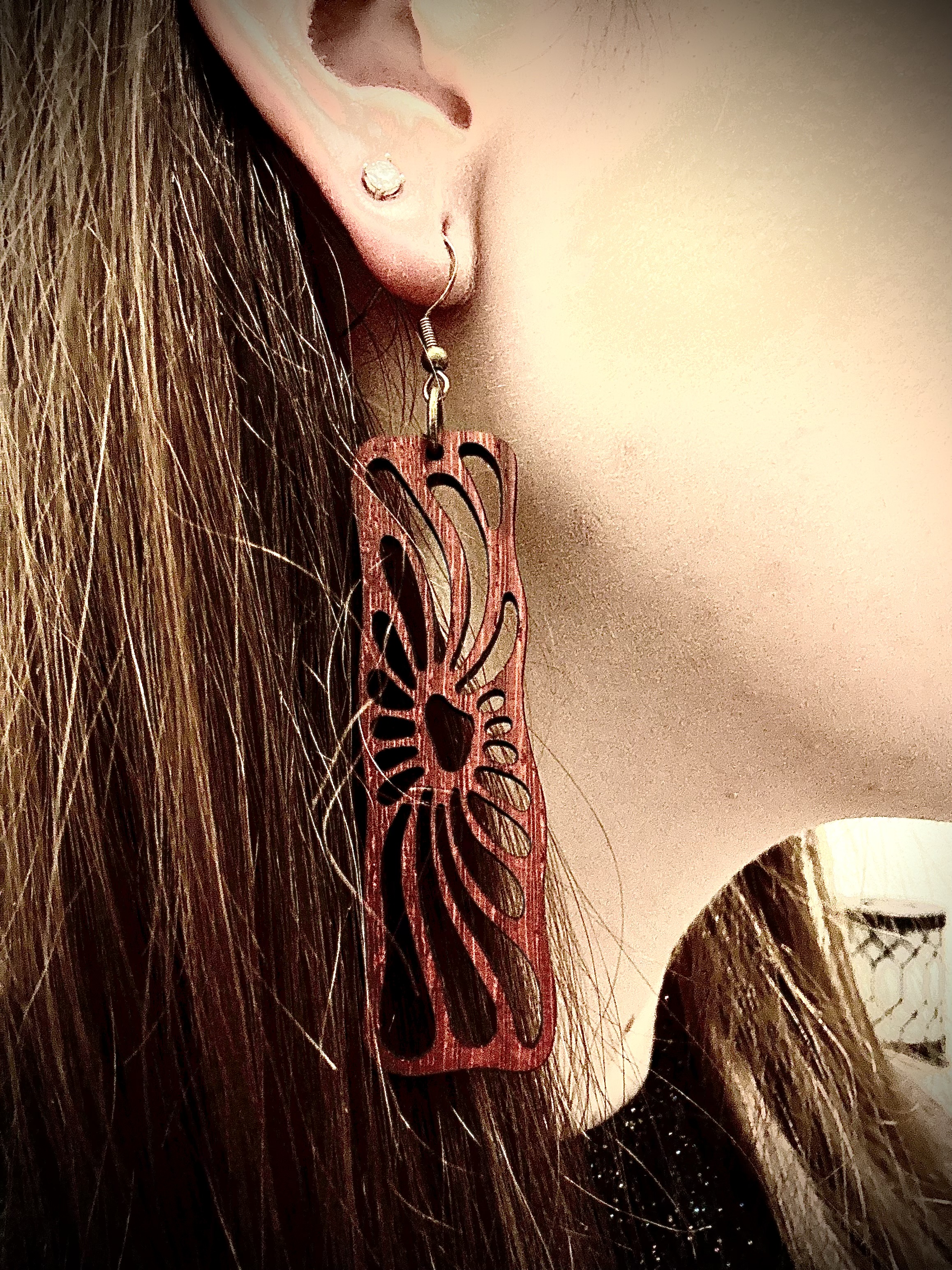  Melted Wooden Earring Line