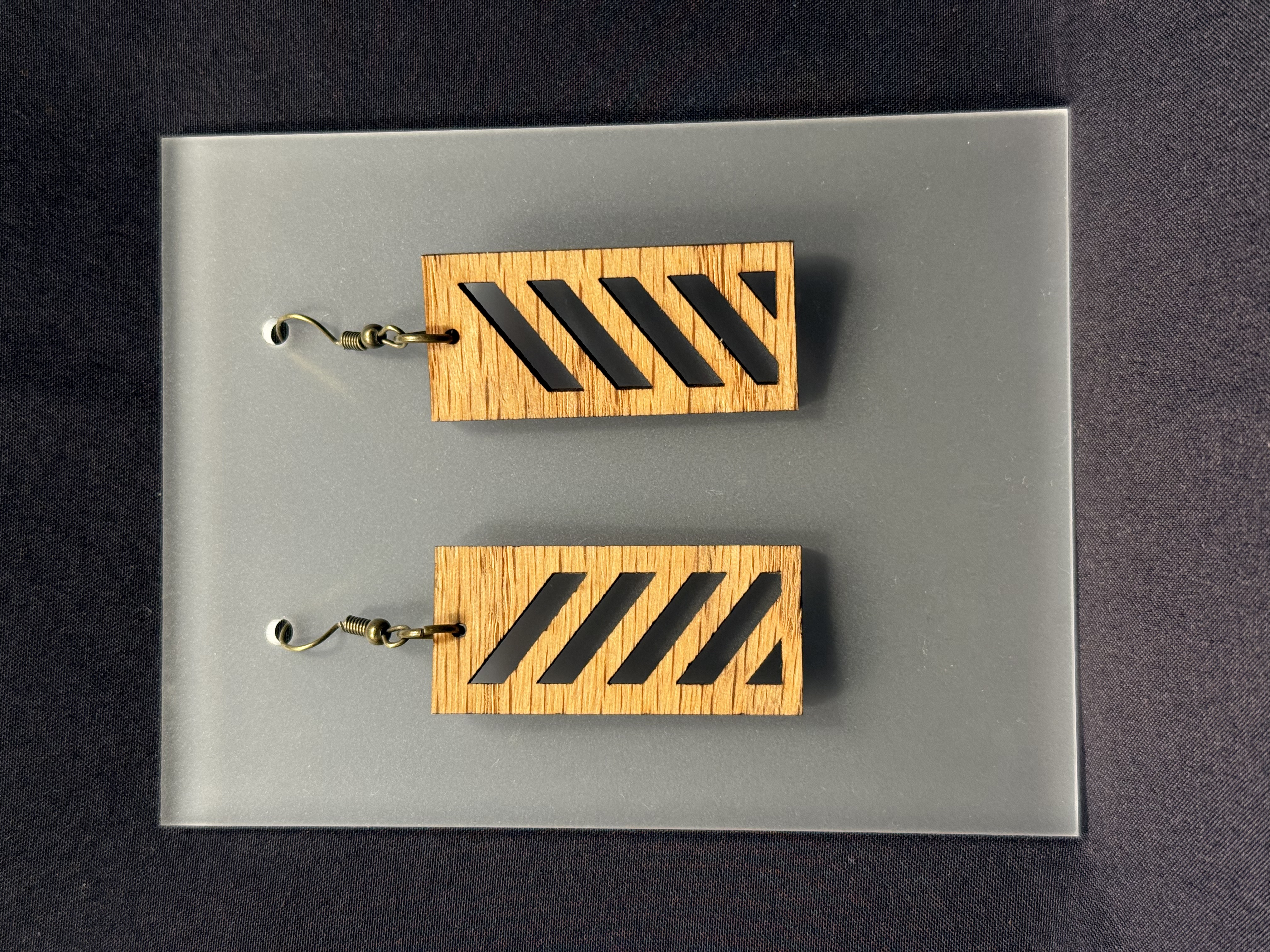 Geometric Wooden Earring