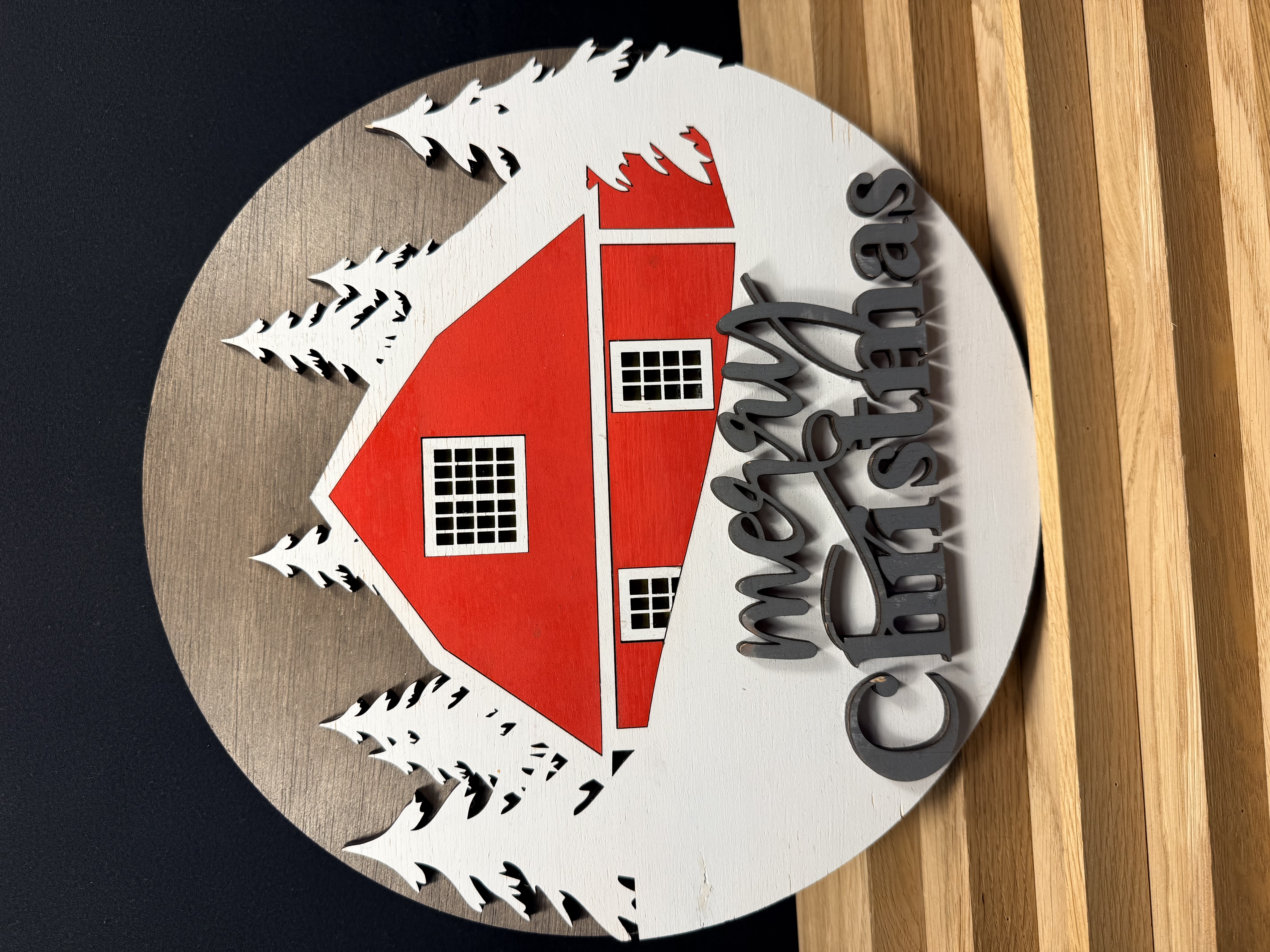 Wooden Merry Christmas Door Hanger