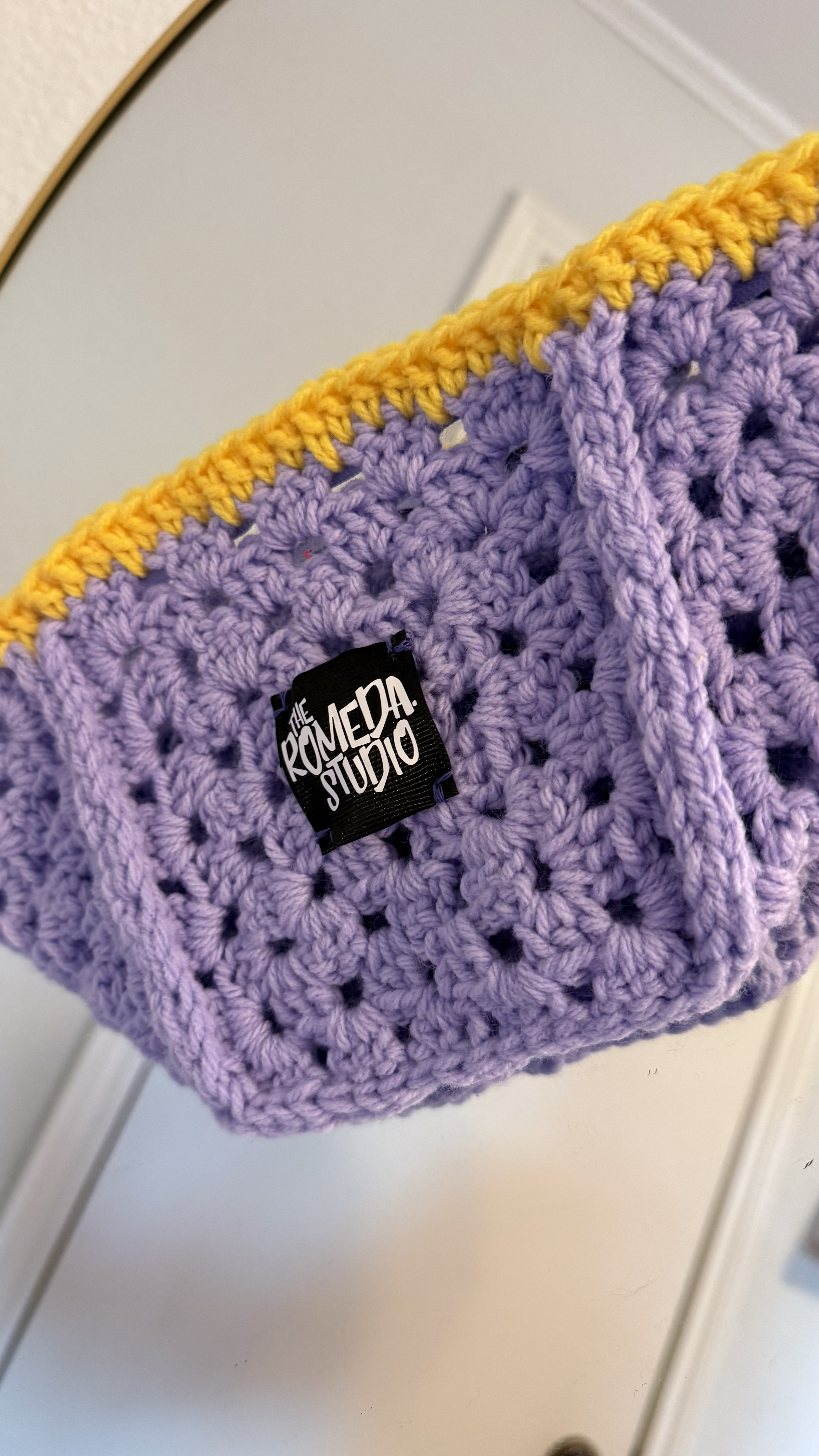 Purple - Yellow Crochet bag