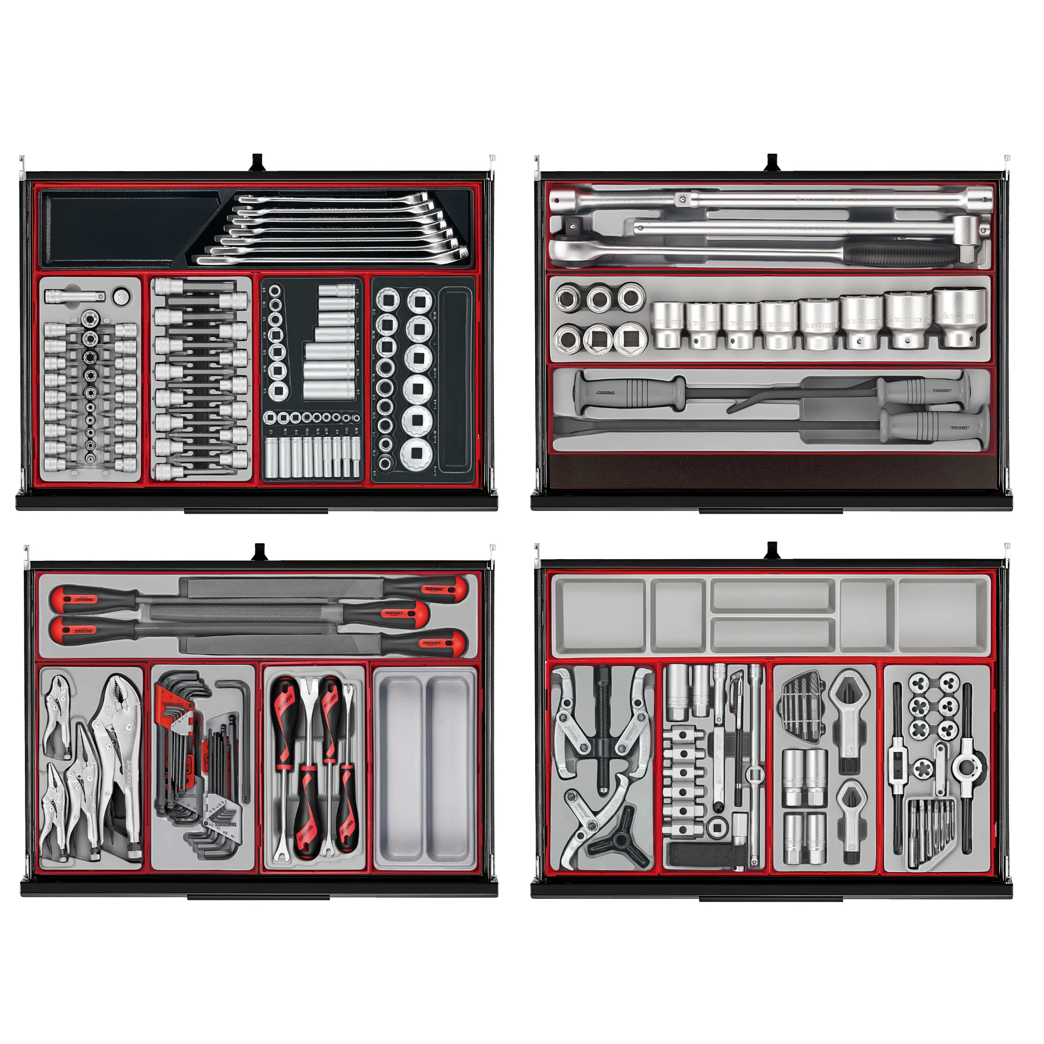 Juego de herramientas manuales Mega Master de 1033 piezas, 26 pulgadas de ancho, color negro