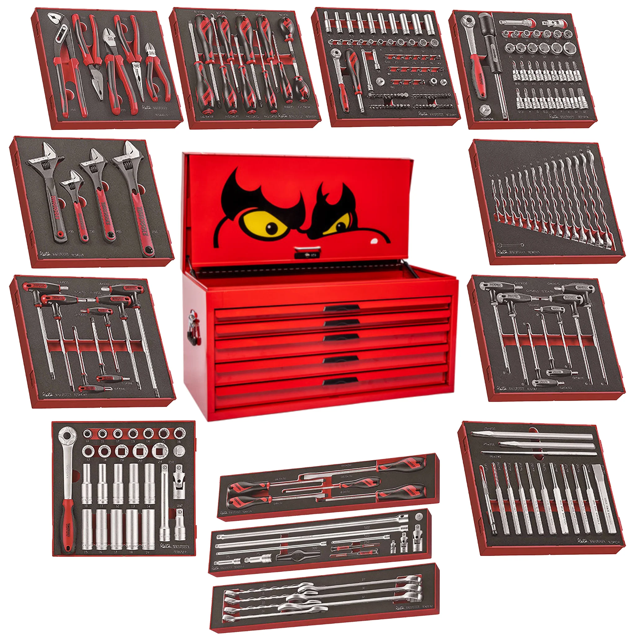 Kit de herramientas manuales generales de espuma EVA de 240 piezas Teng Tools