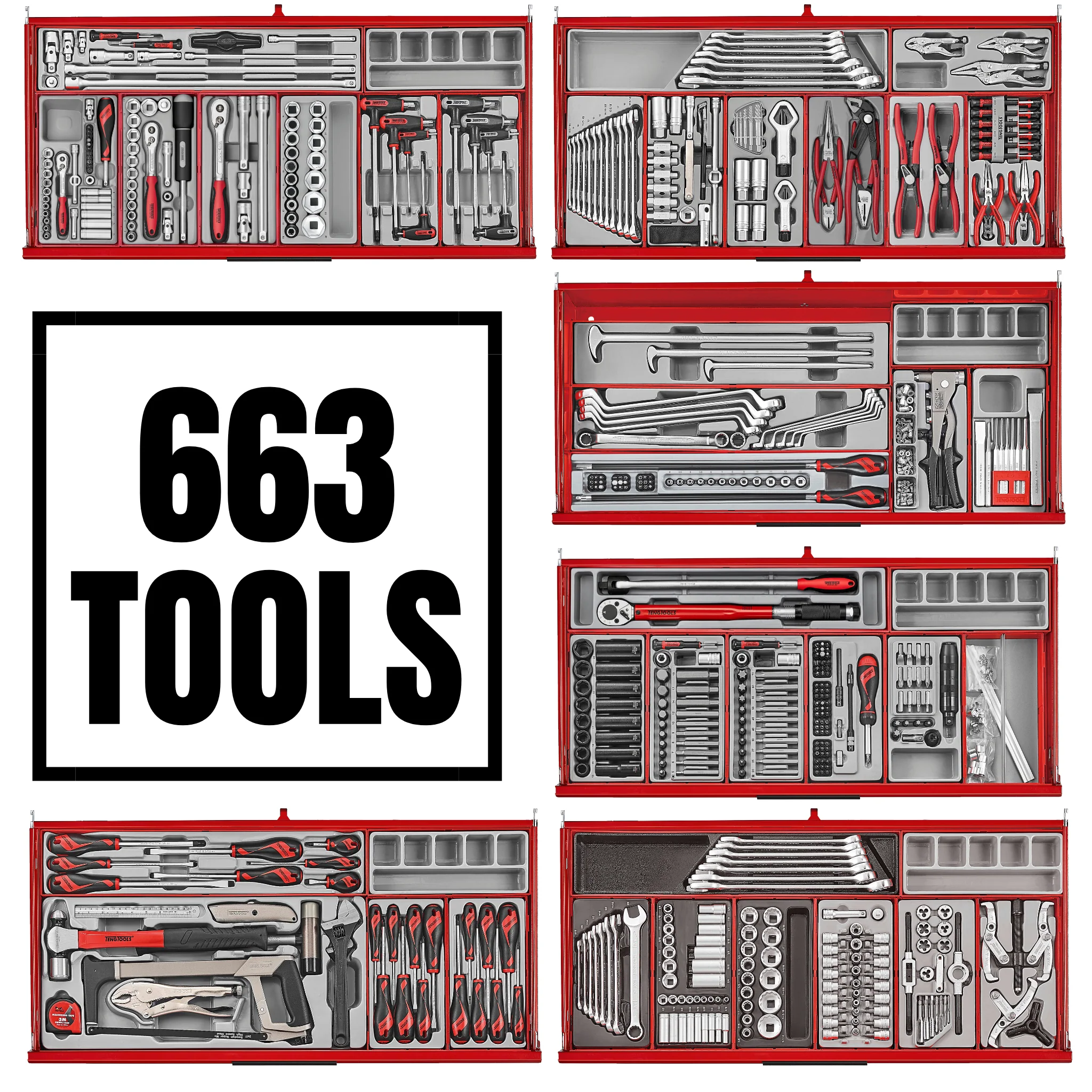 Paquete de herramientas Teng Tools PRO35 de 663 piezas