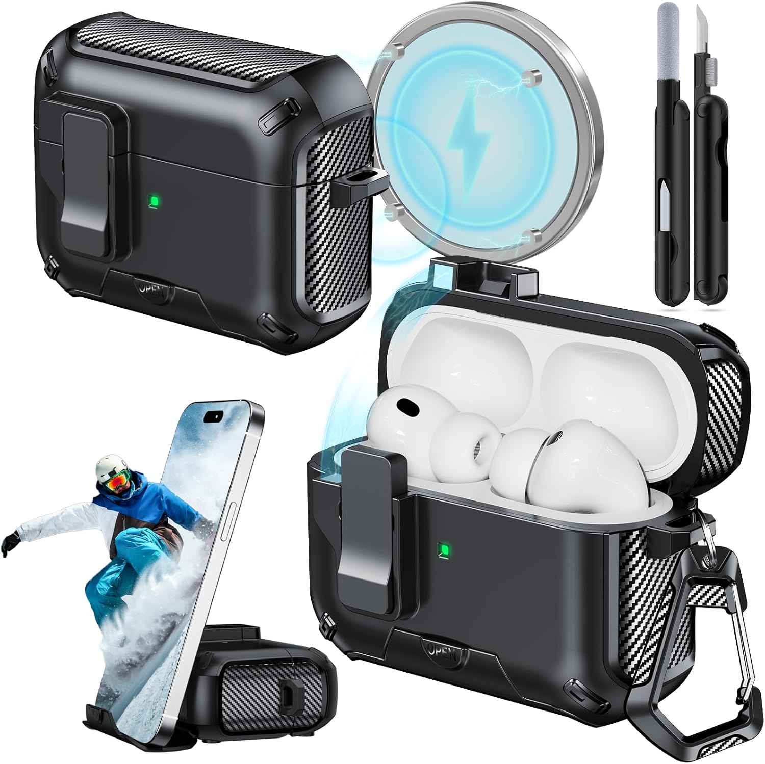 AirPods Pro 3 Case with phone stand