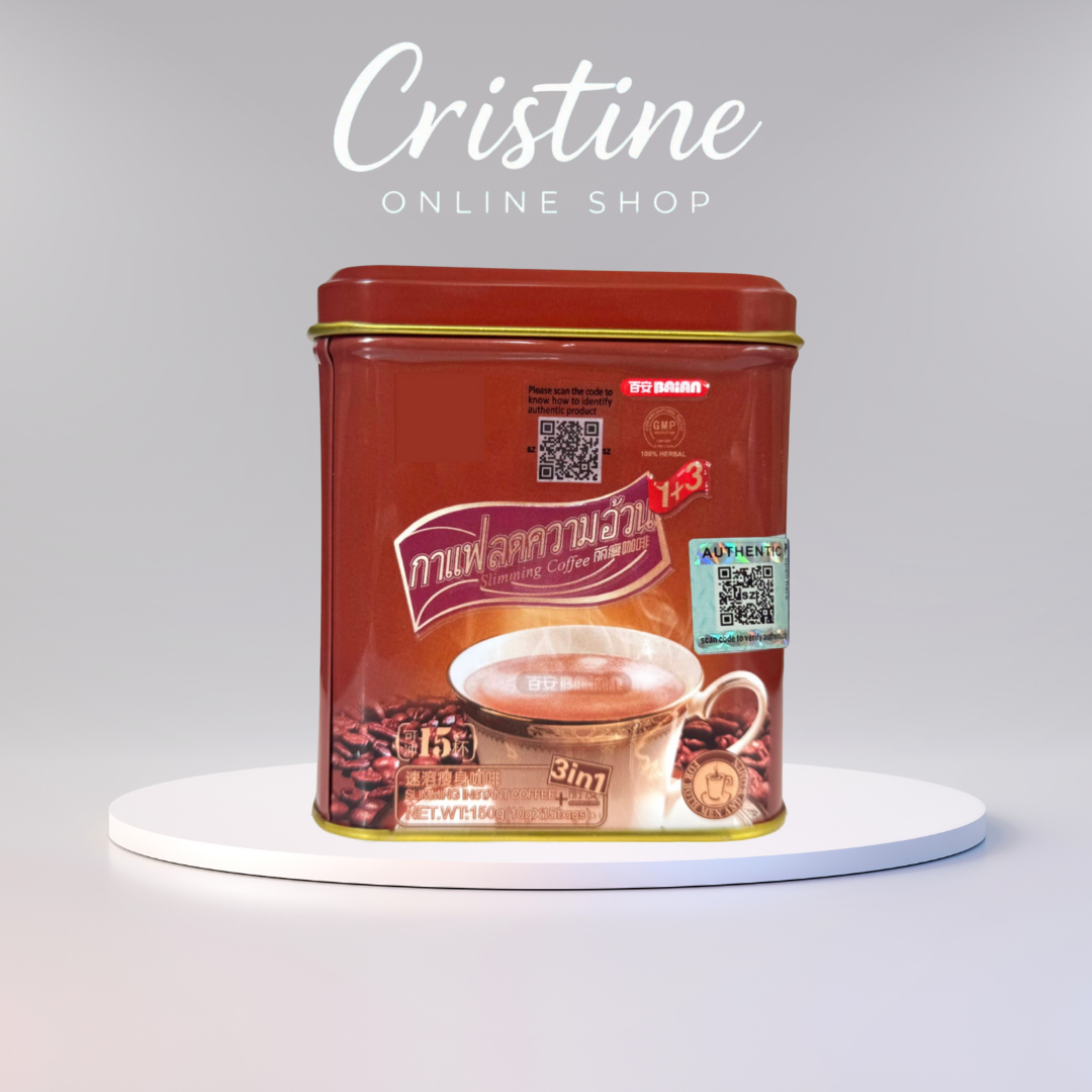 [ORIGINAL] BAIAN™ Lishou Slimming Coffee 3-in-1 Organic Powder Mix (Tin Can, 13-15 sachets)