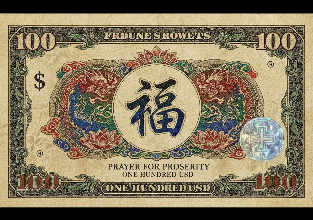 Prayer for Prosperity Decorative Banknote $100