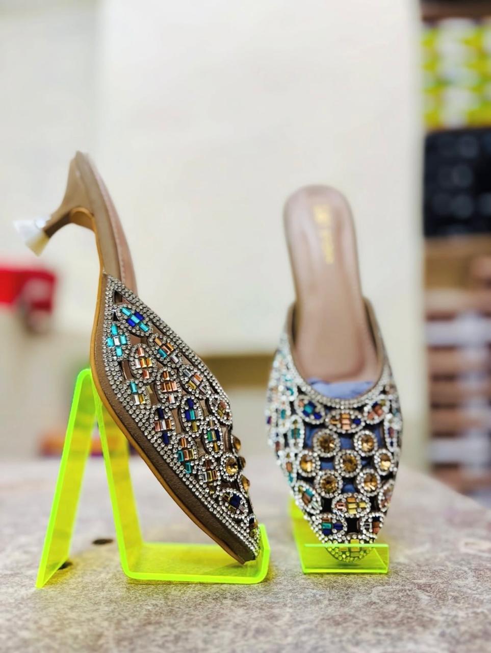 Embellished kitten Heels