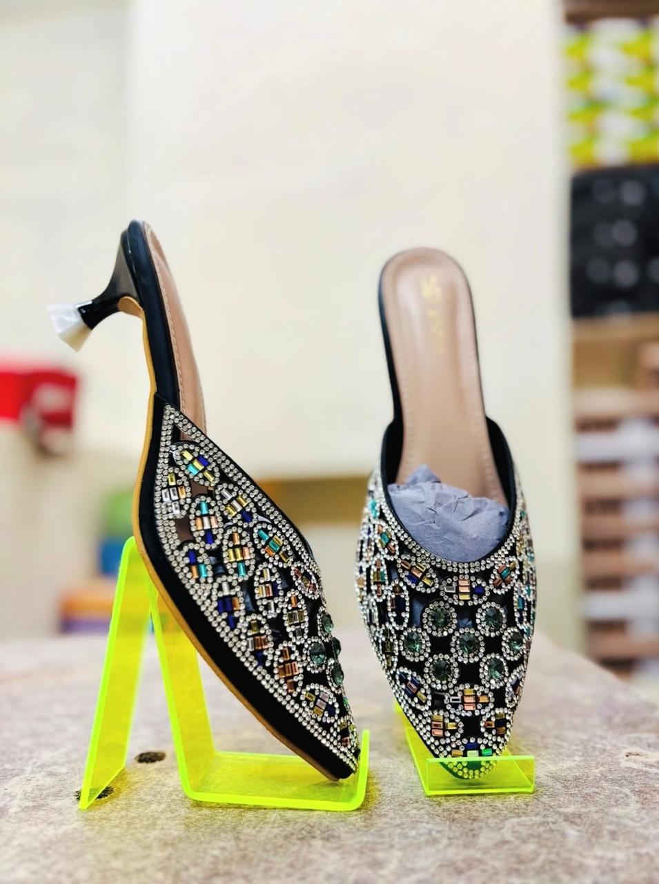 Embellished kitten Heels