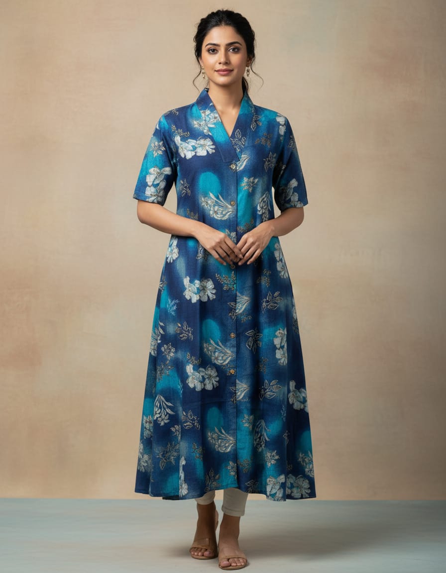 Dark Blue Maxi Kurti