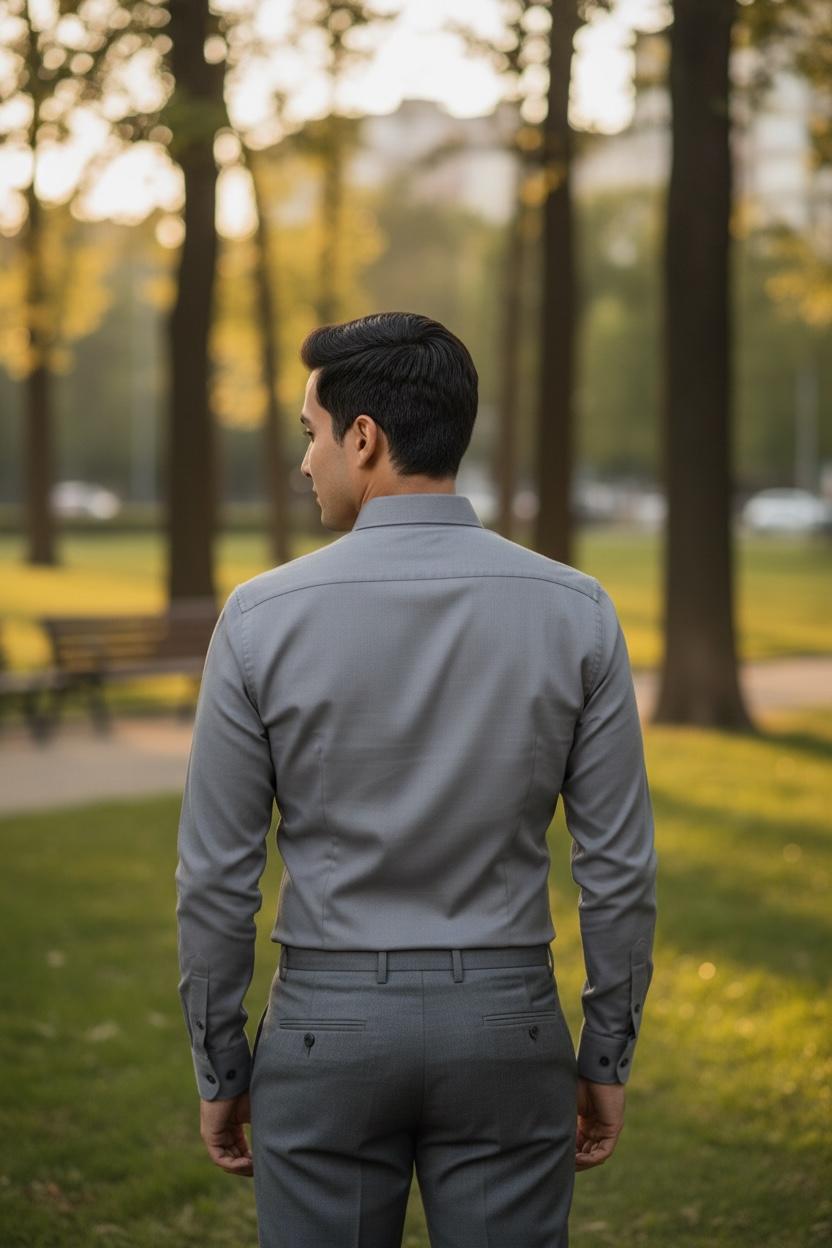 Men's Formal Cotton Grey Cut Shirt | Office Wear | Professional Wear 