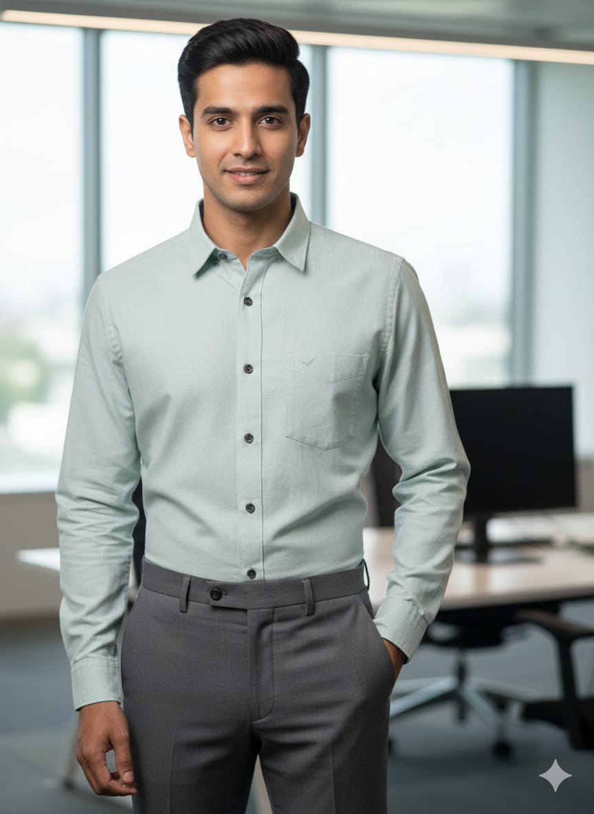 Men's Formal Classic Cotton Light Pistachio | Office Wear | Professional Wear