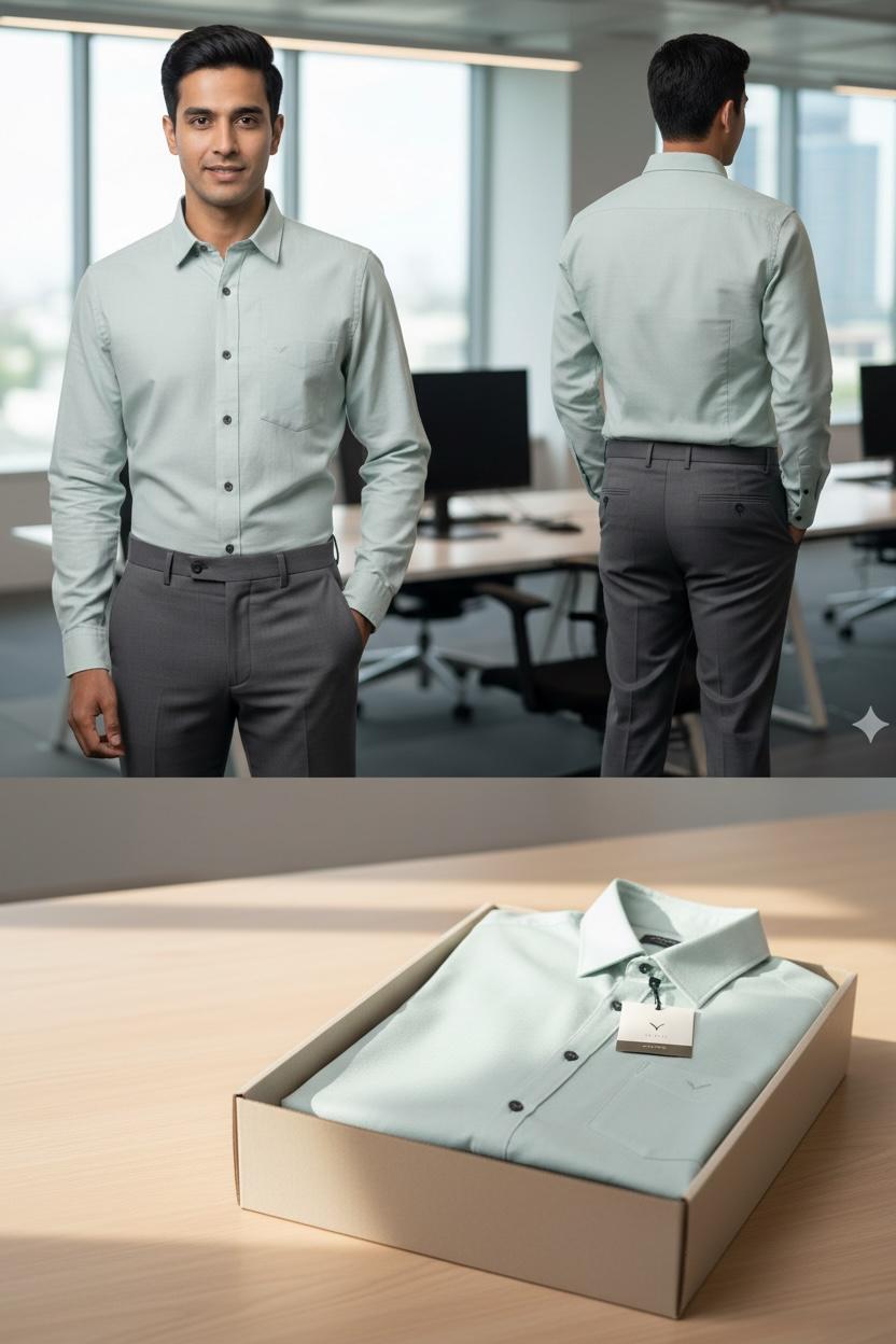 Men's Formal Classic Cotton Light Pistachio | Office Wear | Professional Wear