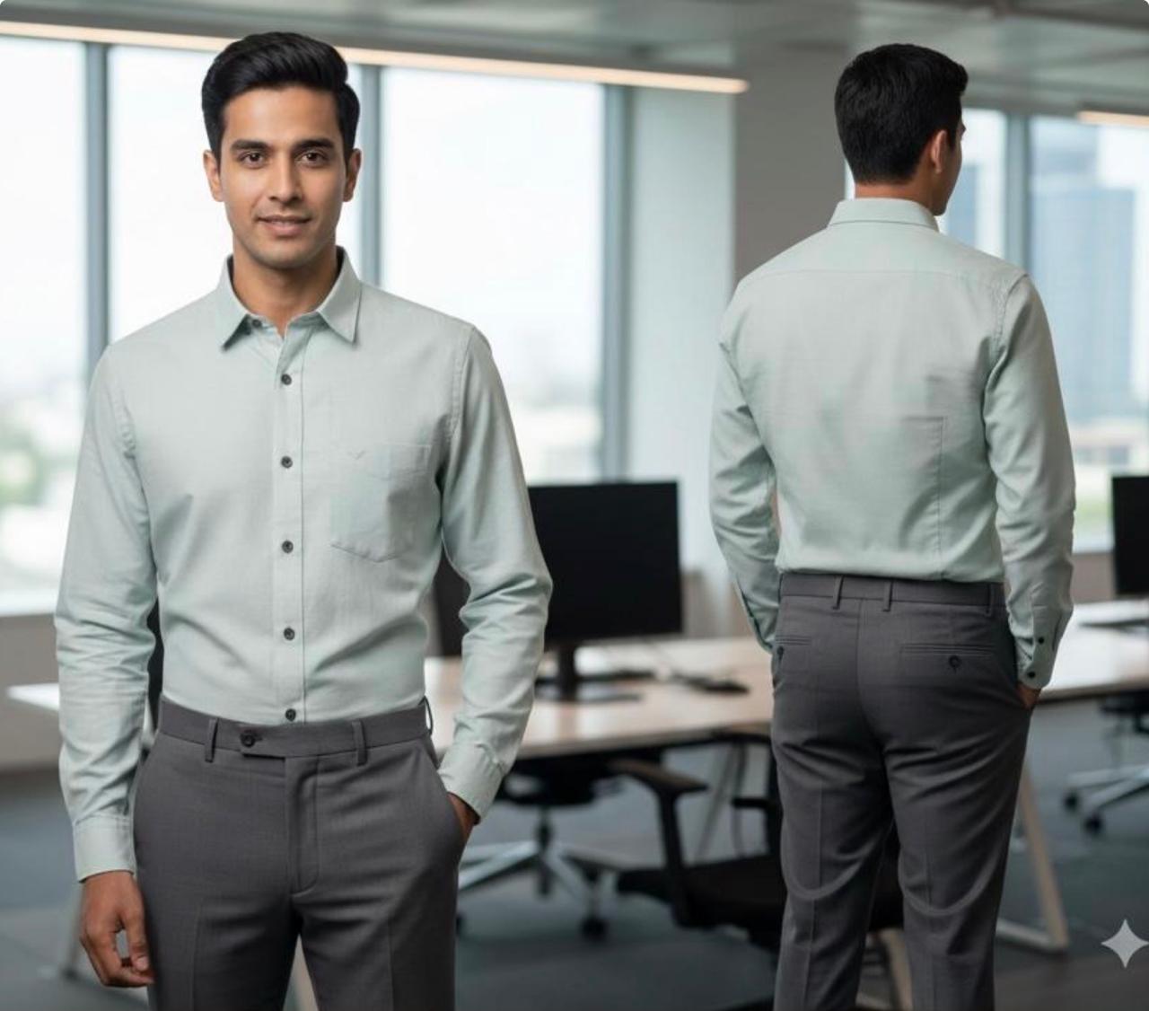 Men's Formal Classic Cotton Light Pistachio | Office Wear | Professional Wear