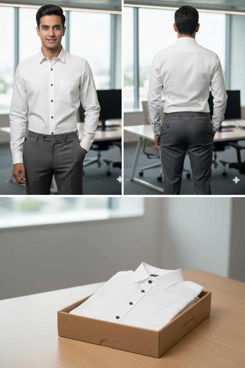Men's Formal Cotton White Cut Shirt | Office Wear | Professional Wear