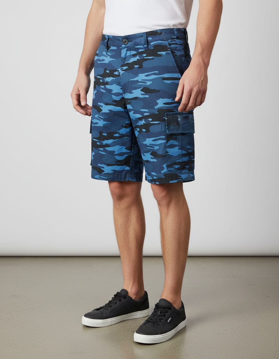 Cotton Cargo Denim Shorts for Men | Stylish Summer Wear, Travel Pants, Beach Outfit, Half Capri Bottoms, 