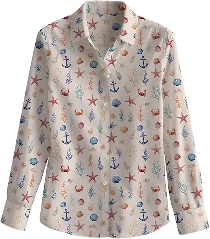 Sea Print Long Sleeve Shirt