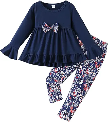 Girls' Floral Print Outfit Set