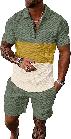 Men’s Color Block Casual Set