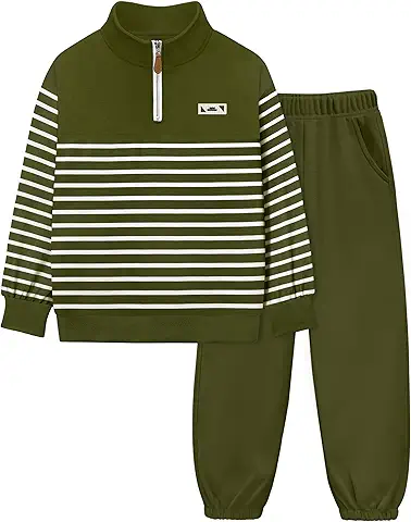 Kids' Olive Green Striped Tracksuit