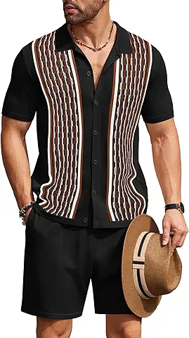 Men's Short Sleeve Casual Shirt and Shorts Set