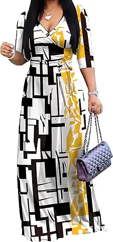 Geometric Print Maxi Dress