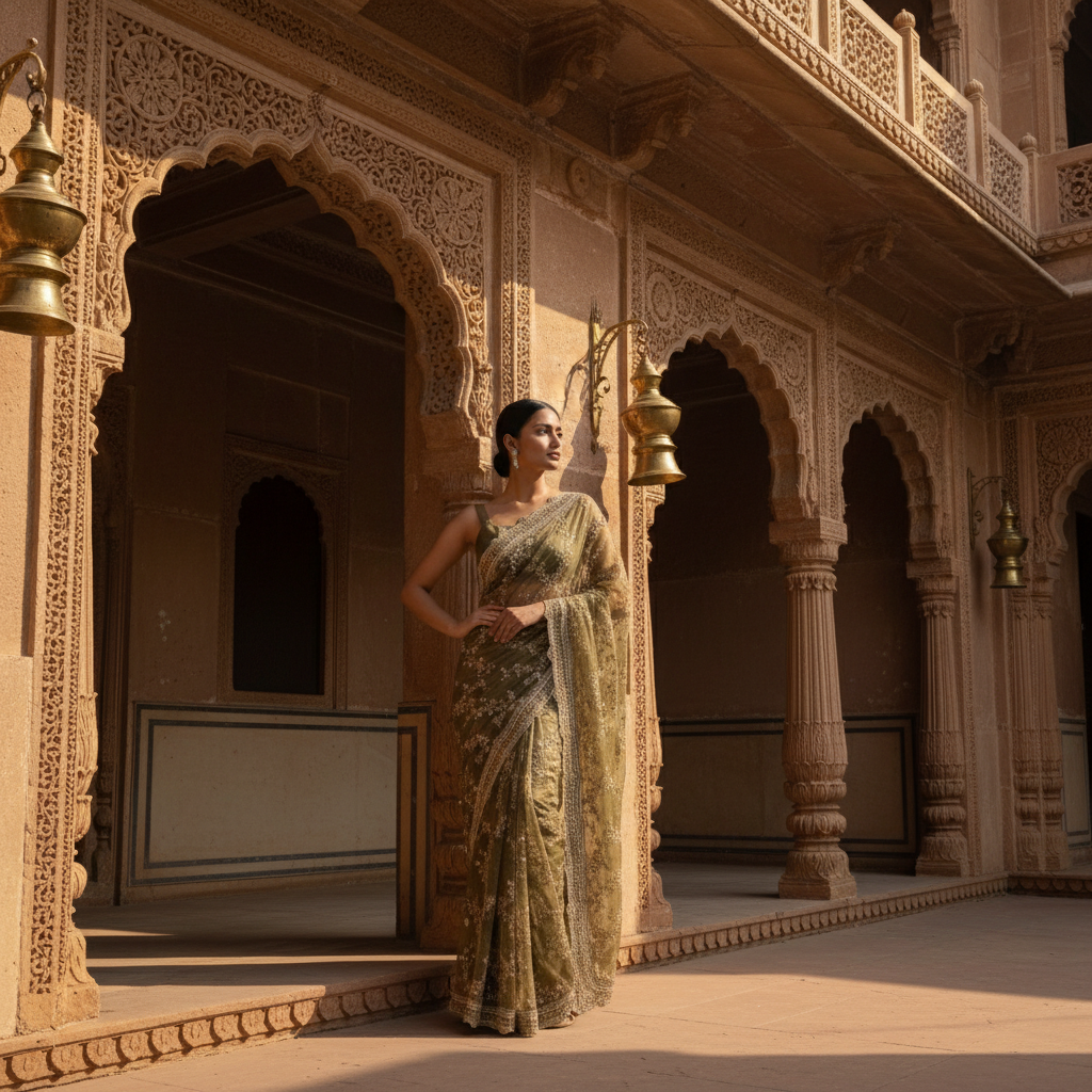 Traditional Golden Saree