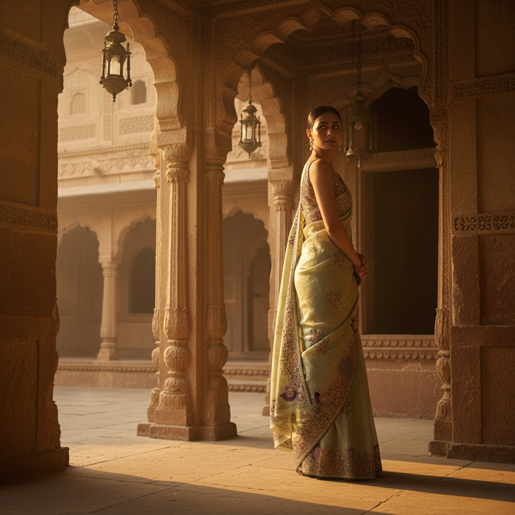 Embroidered Silk Saree